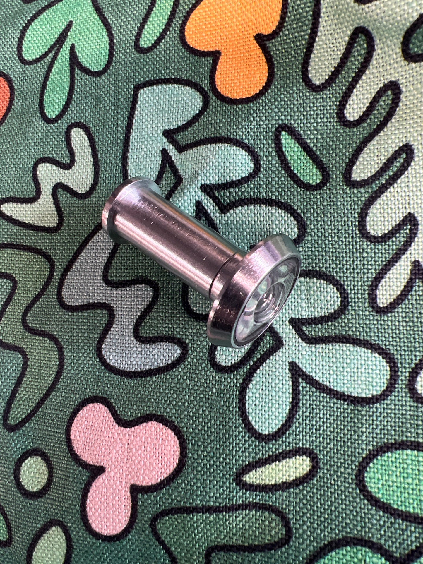 Satin chrome door viewer