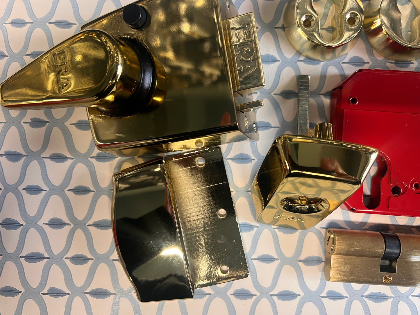 Era pair of Brass British Standard locks, keyed alike