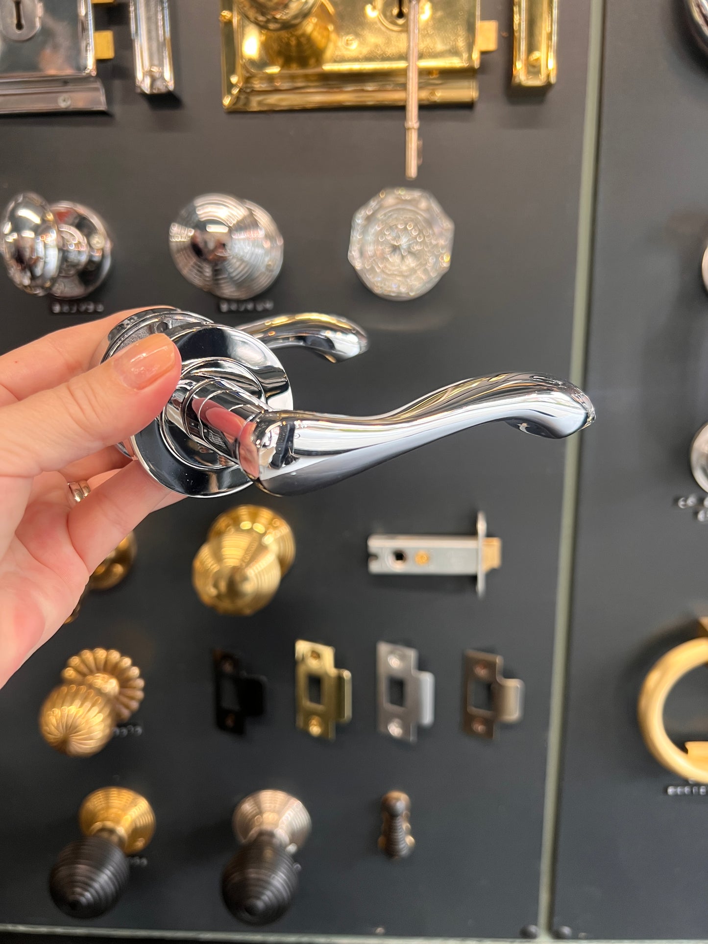 Polished Chrome Twirl Lever Handles
