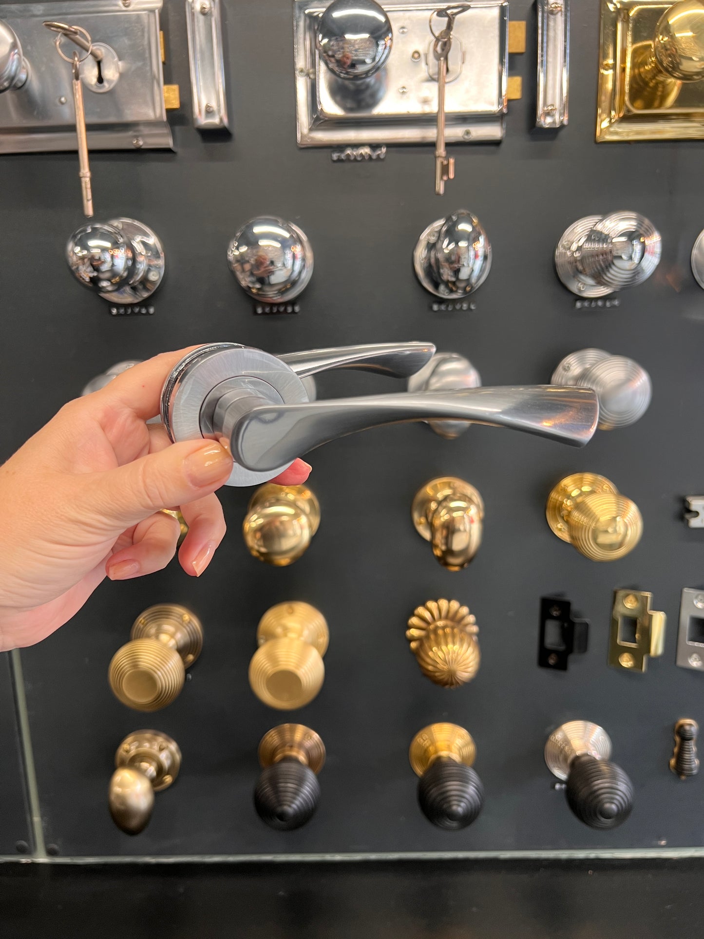 Satin Chrome Twist Lever Handles