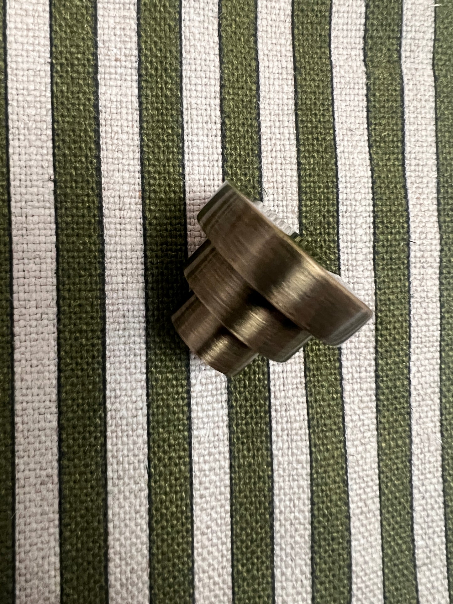 Antique brass stepped cupboard knob 32mm