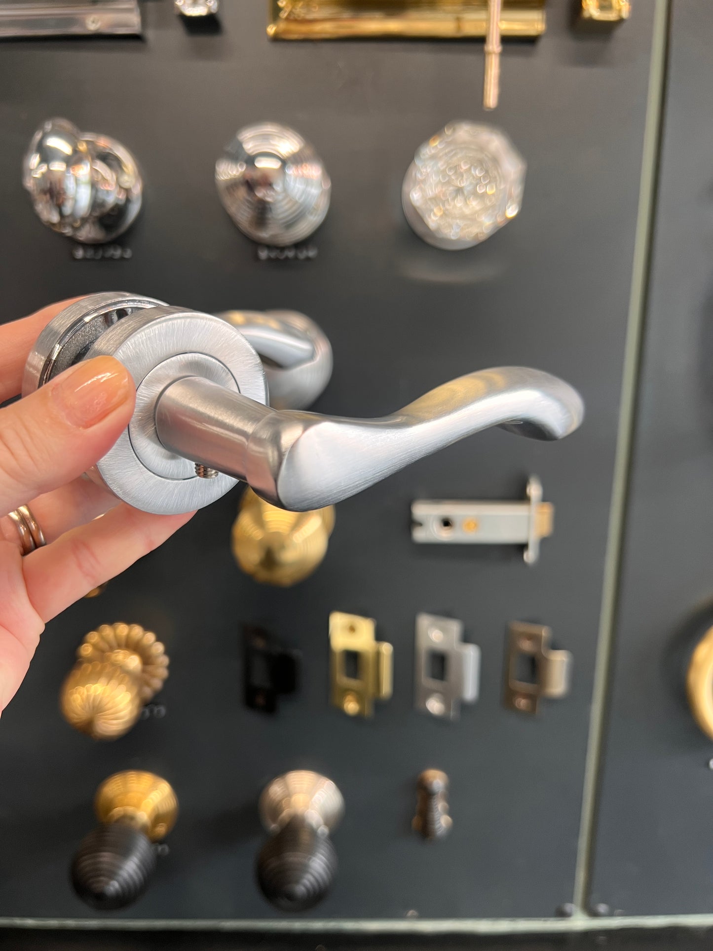 Satin Chrome Twirl lever handles