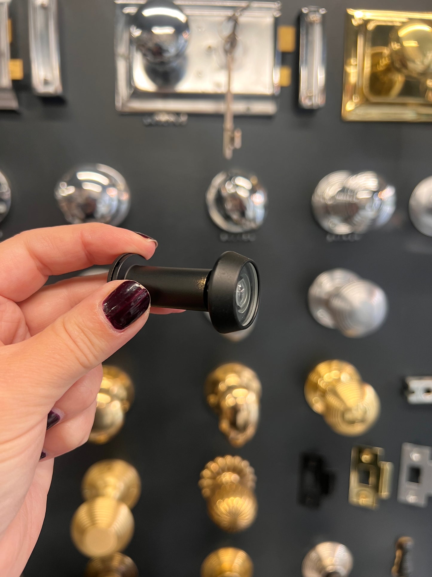 Matt Black 180. Door viewer with intumescent