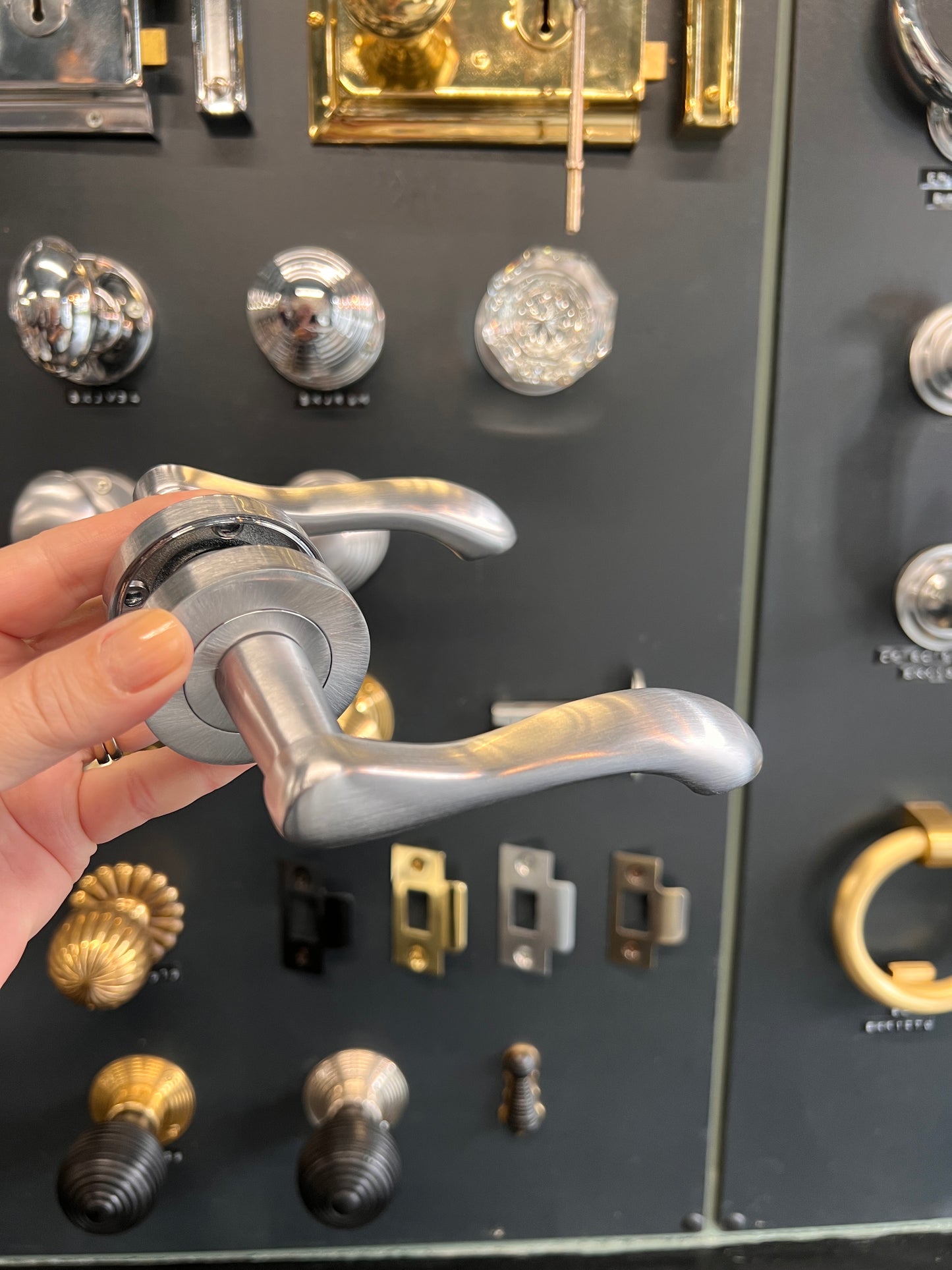 Satin Chrome Twirl lever handles