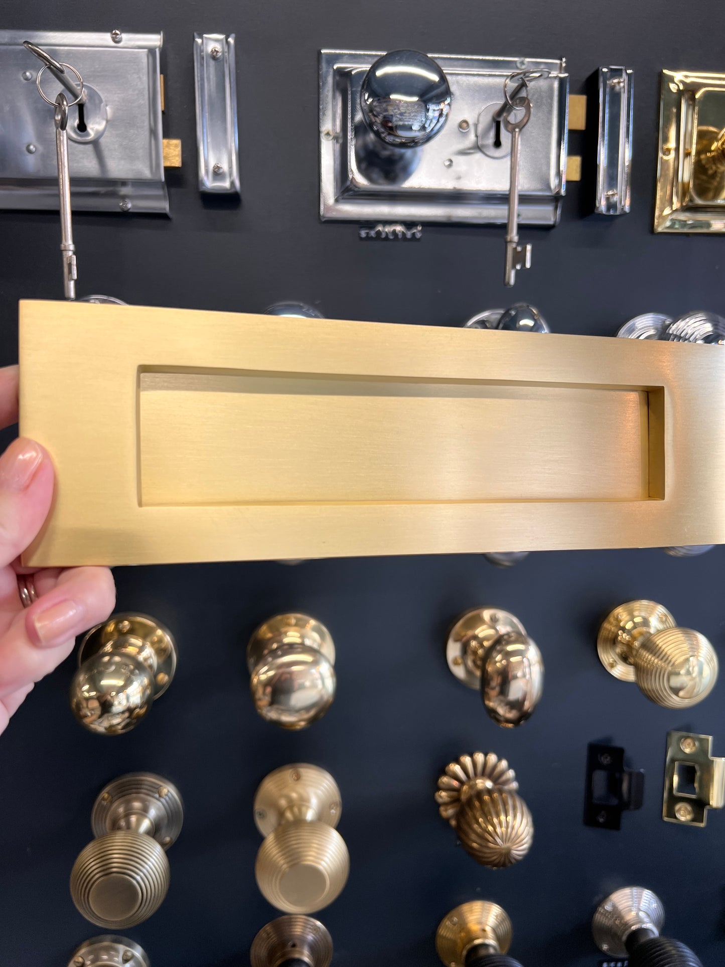 Satin Brass letter plate 10x3”