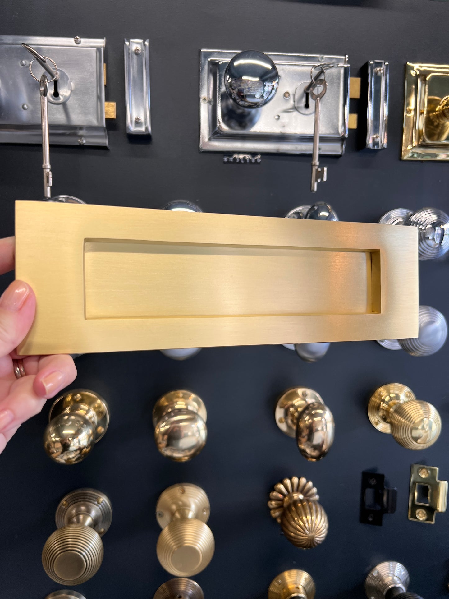 Satin Brass letter plate 10x3”