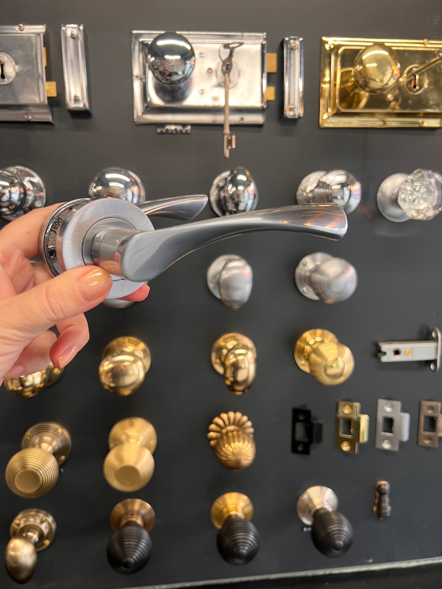 Satin Chrome Twist Lever Handles