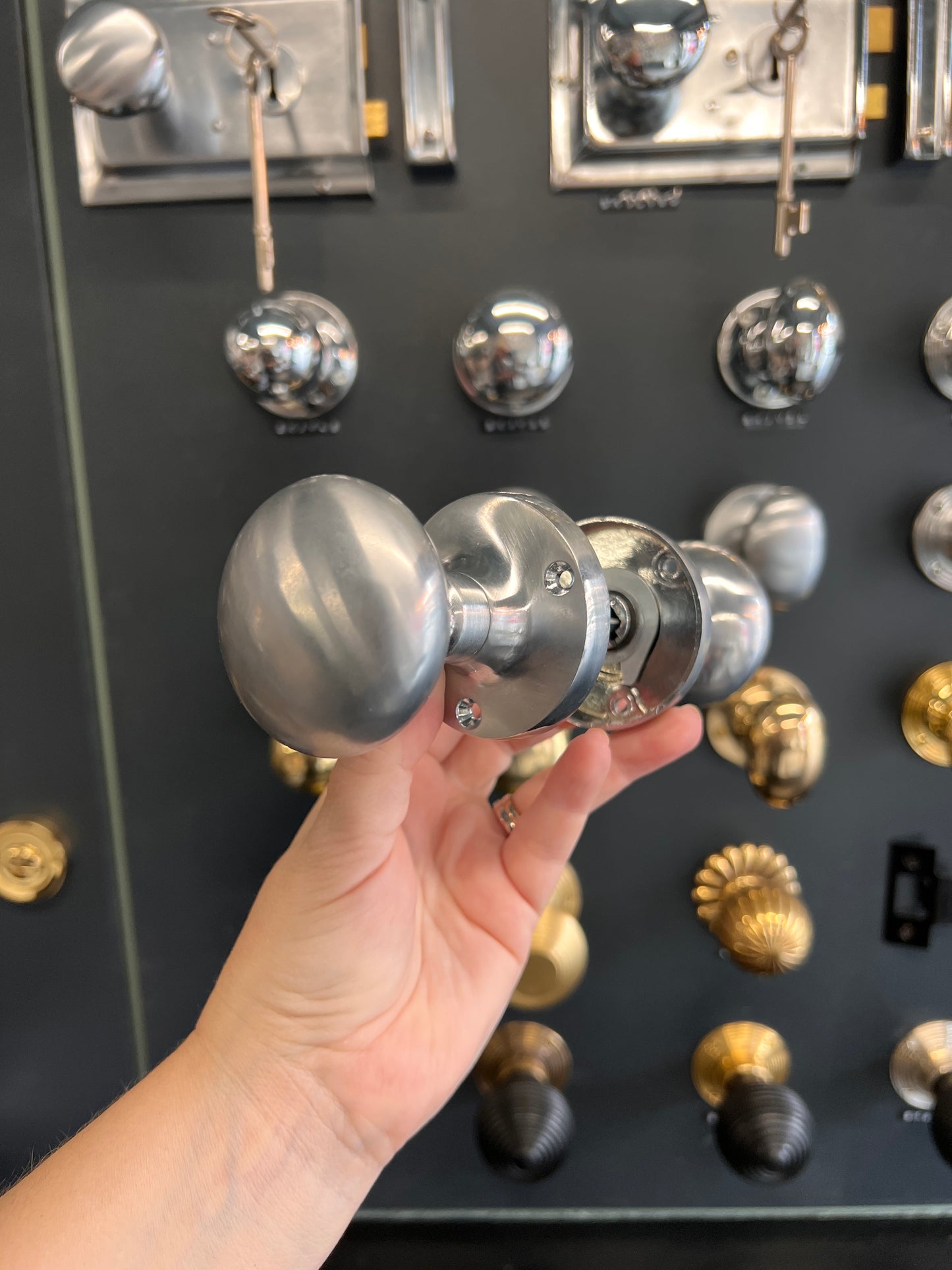 Satin Chrome Mushroom Mortice Knobs