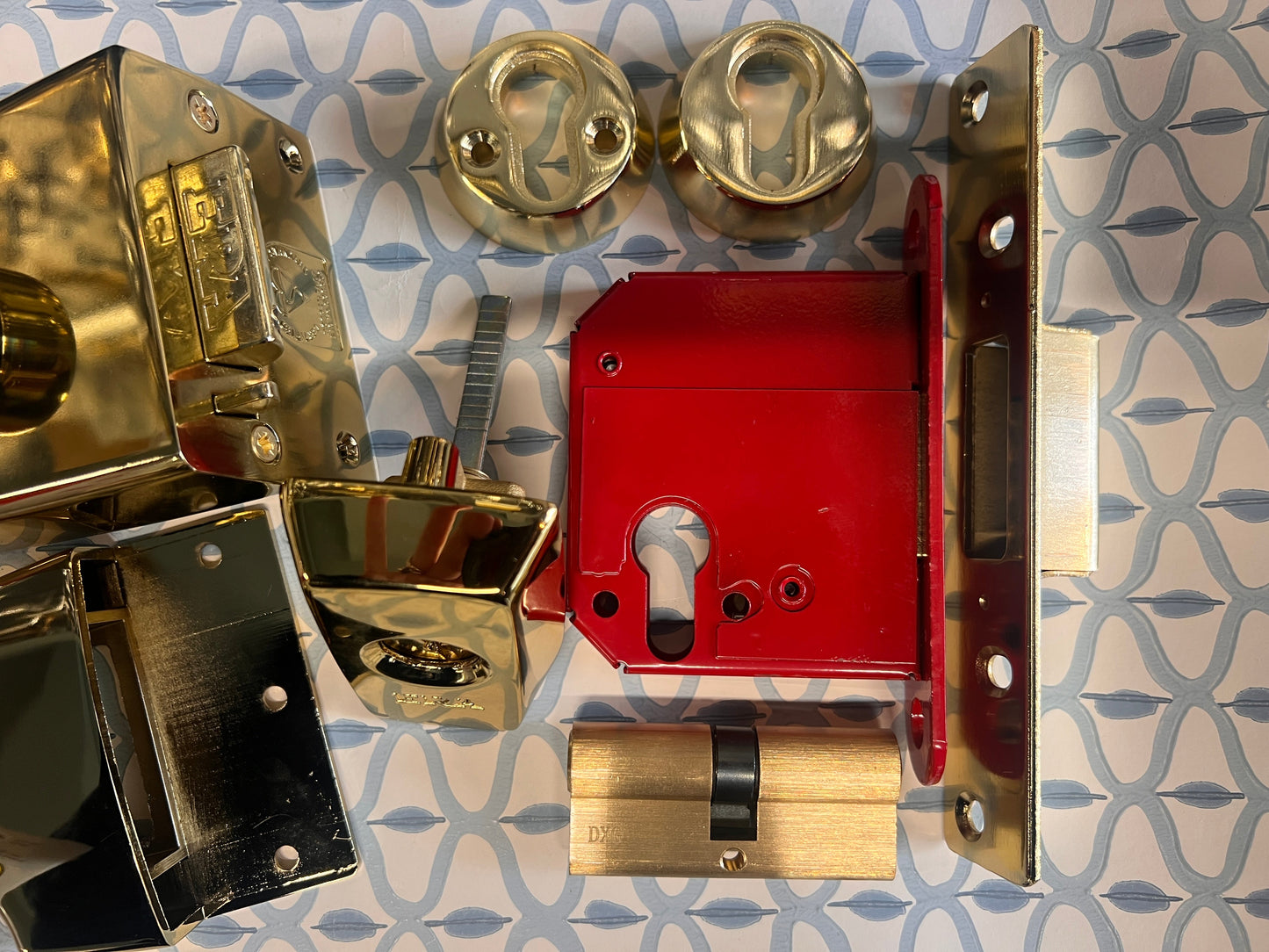 Era pair of Brass British Standard locks, keyed alike
