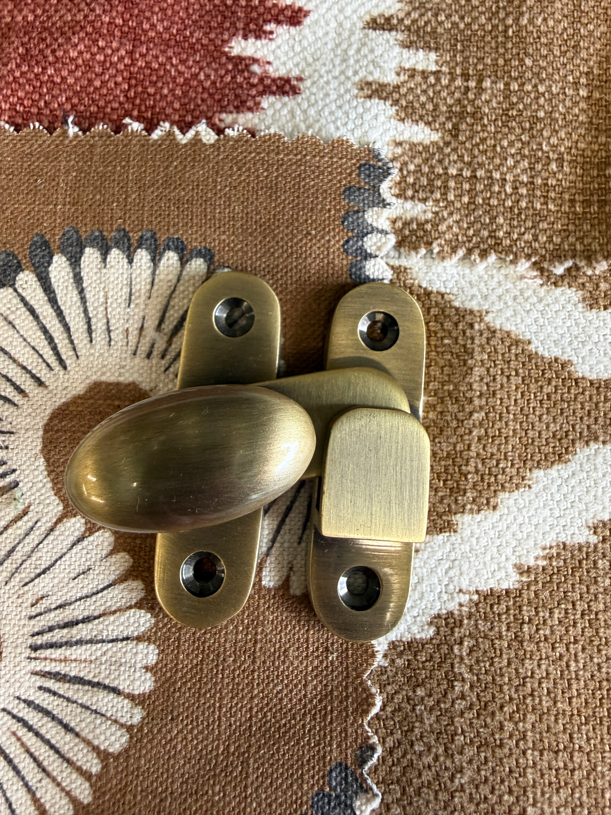 Antique brass hook and plate