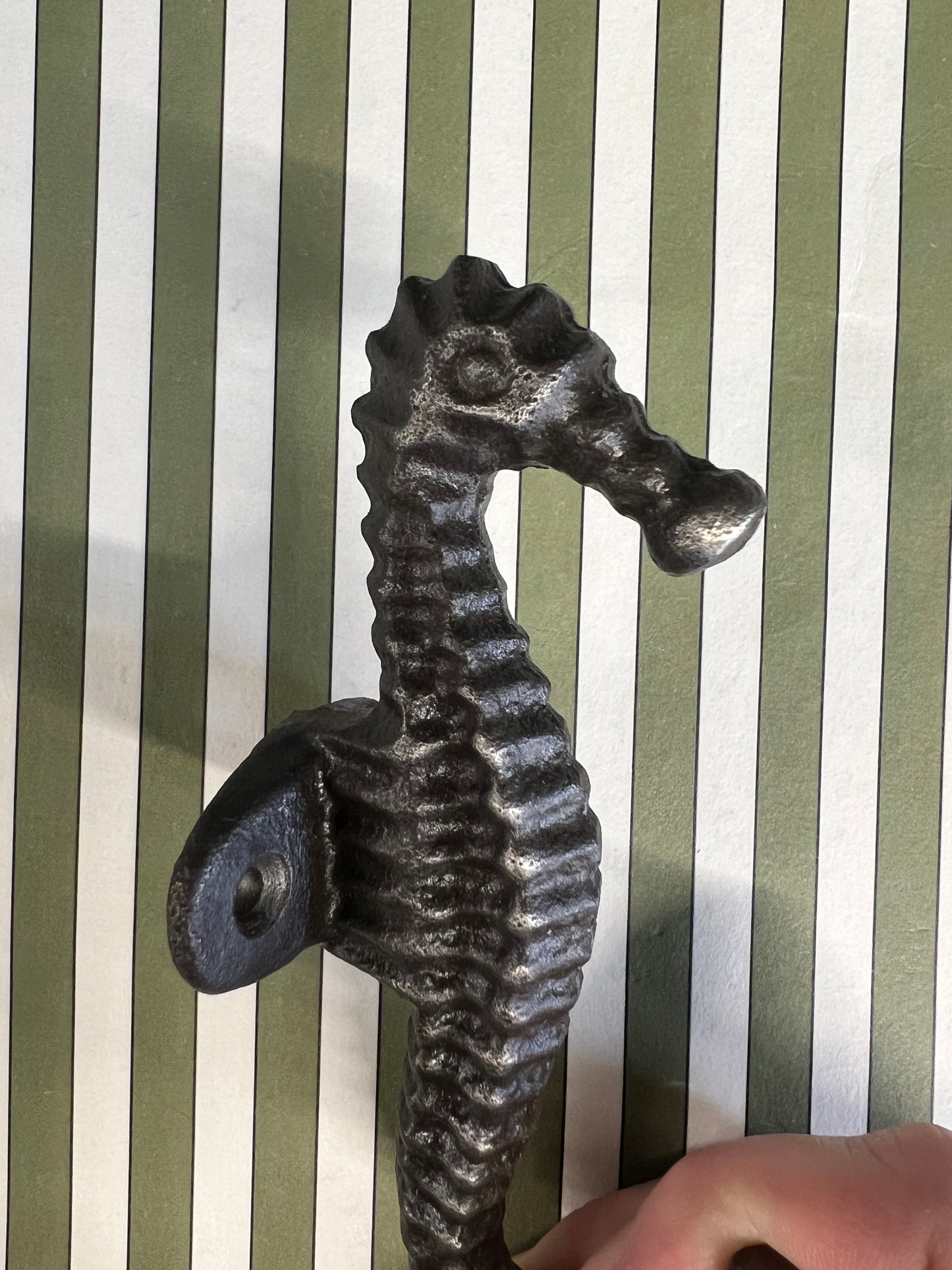 Cast iron seahorse door hook