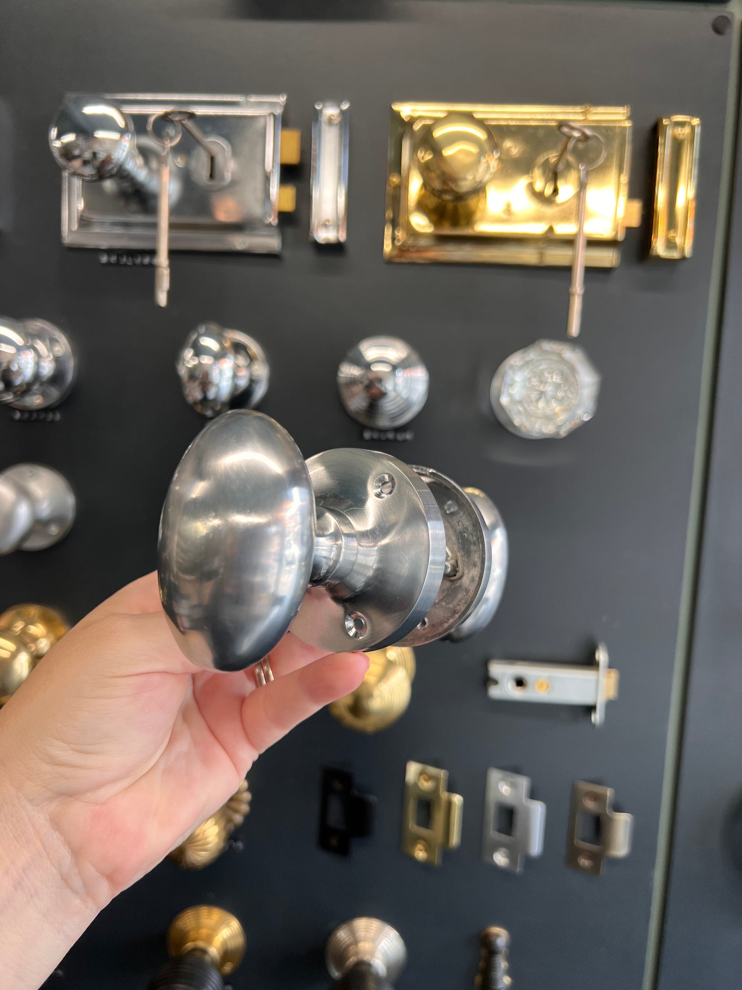 Satin Chrome Oval Mortice Knobs