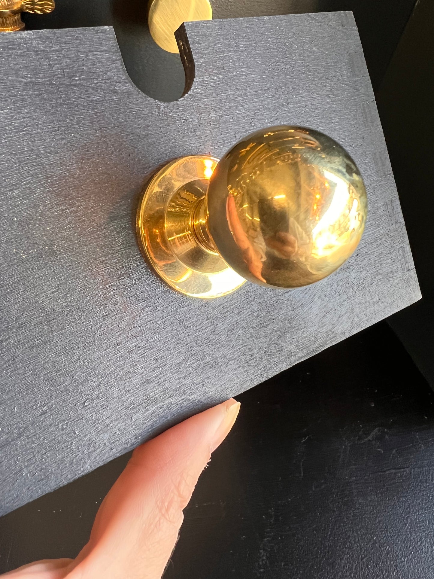 Polished brass ball cabinet knob