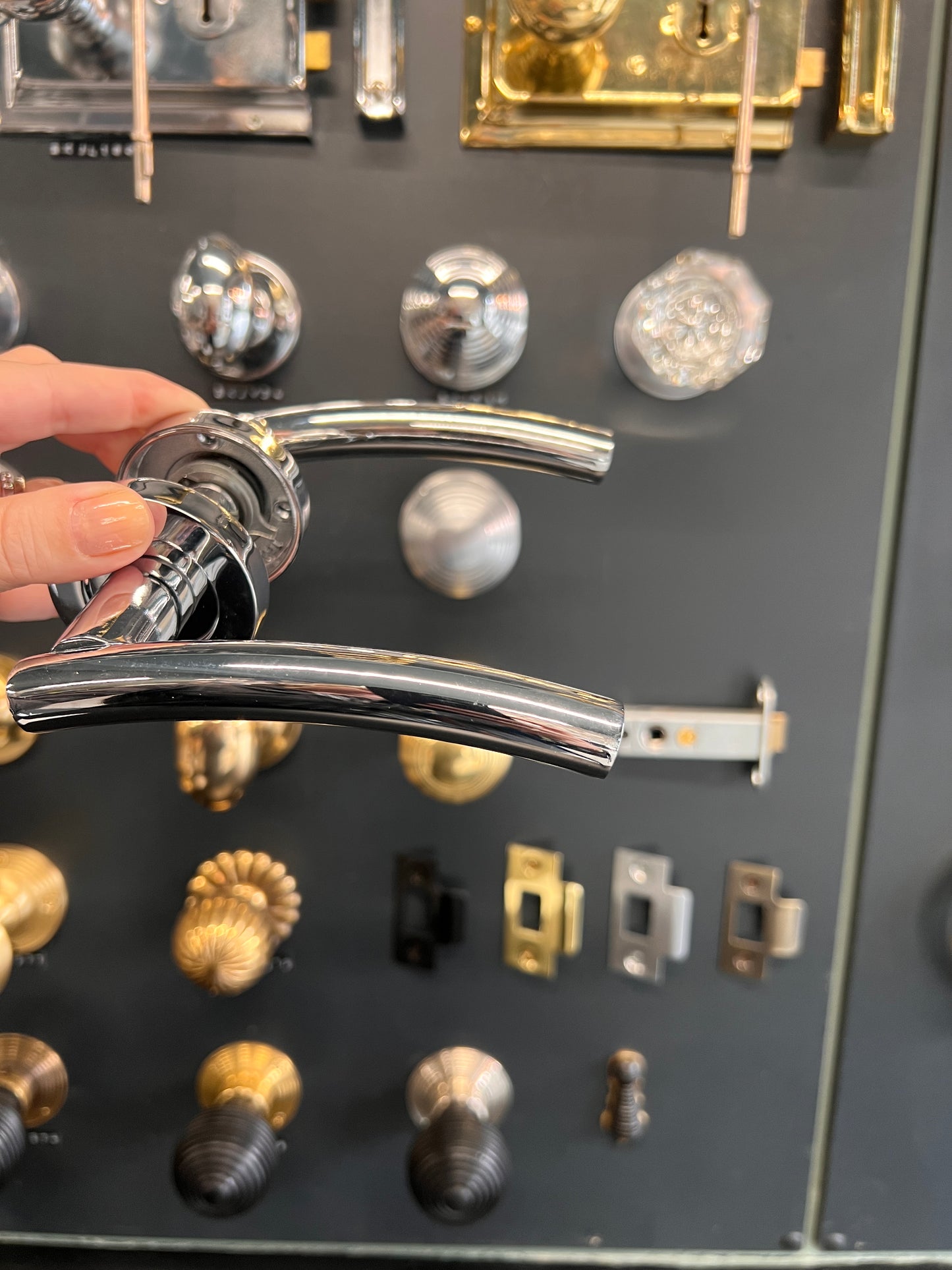 Polished Chrome curved lever handles