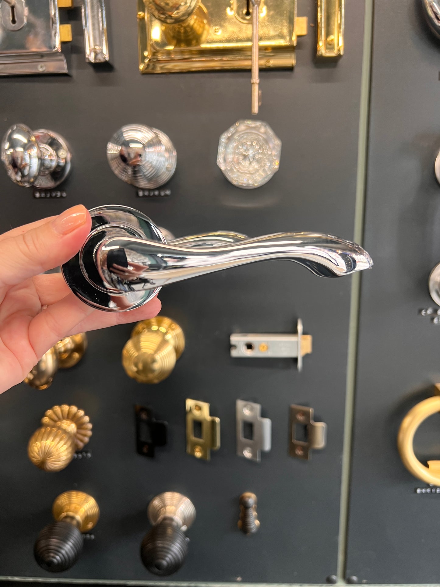 Polished Chrome Twirl Lever Handles