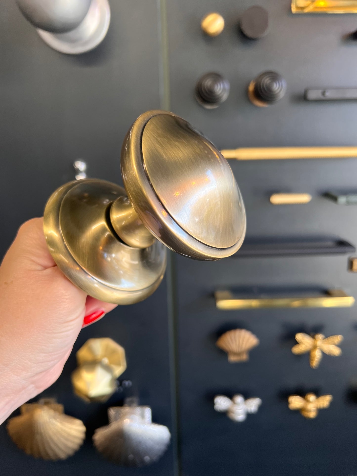 Antique Brass centre door knob