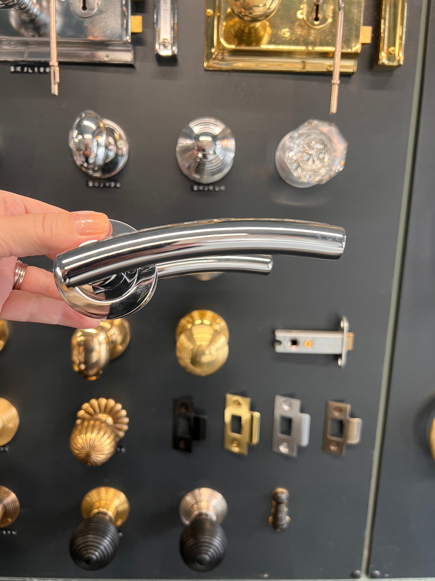 Polished Chrome curved lever handles