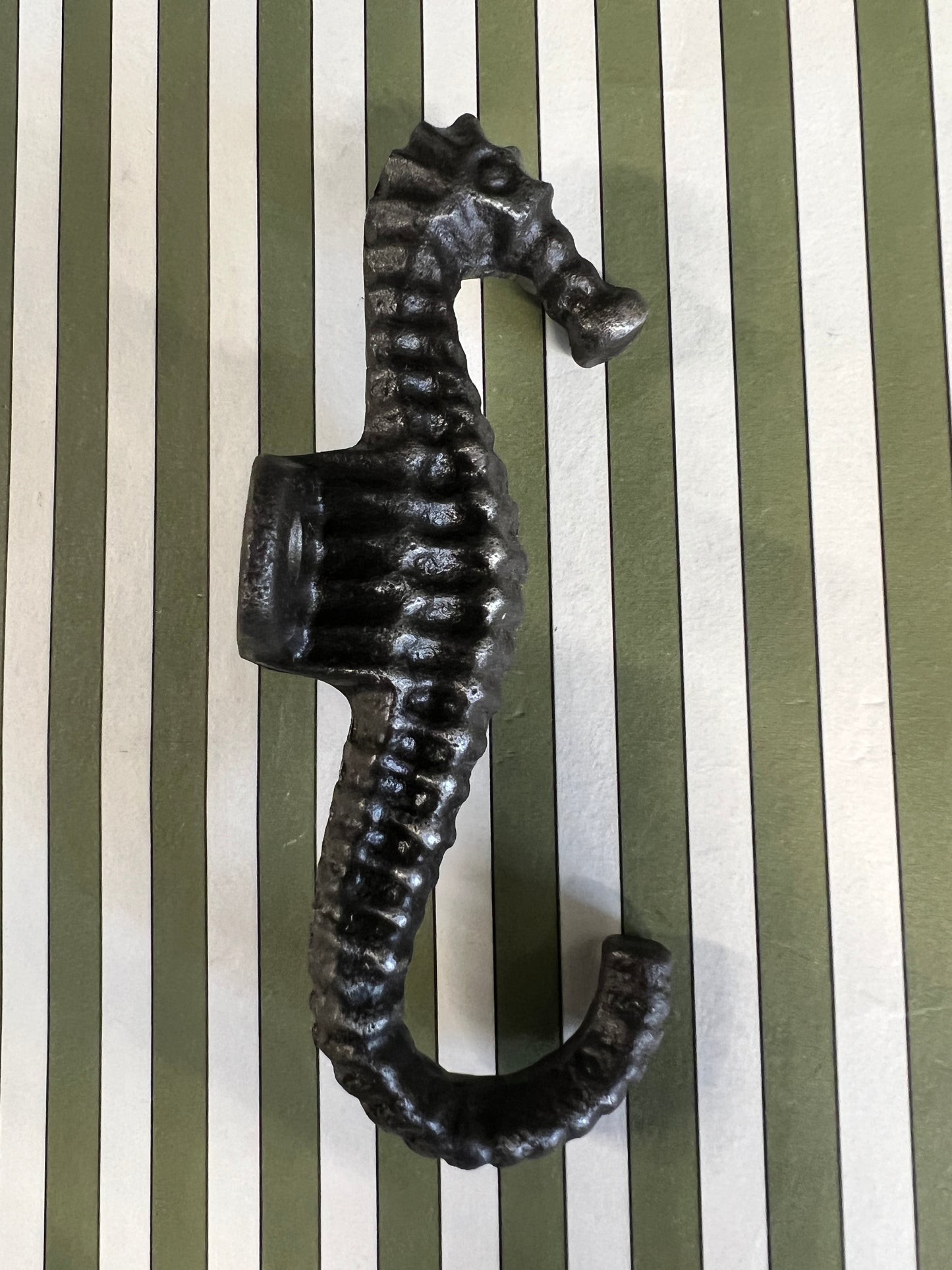 Cast iron seahorse door hook