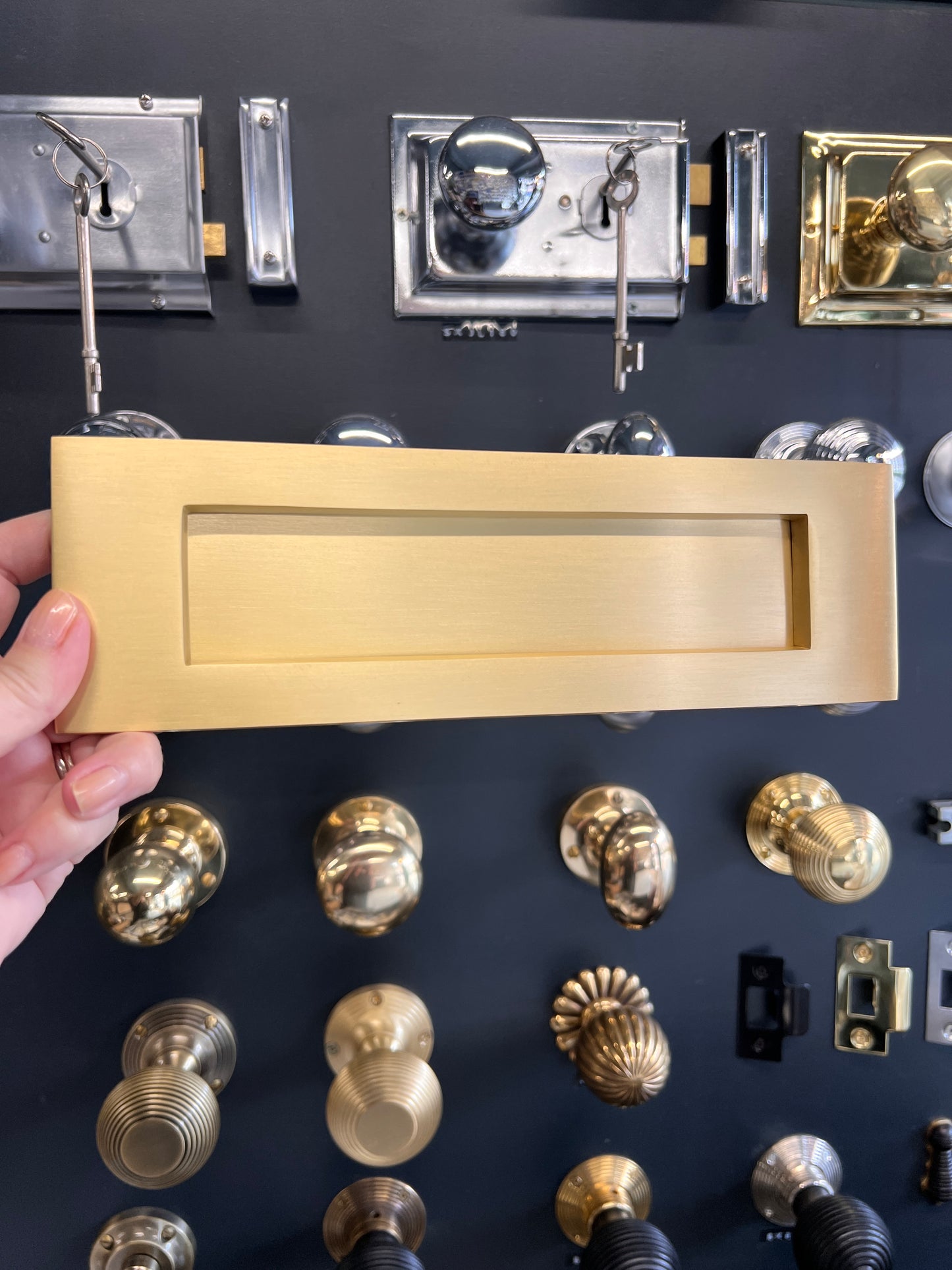 Satin Brass letter plate 10x3”
