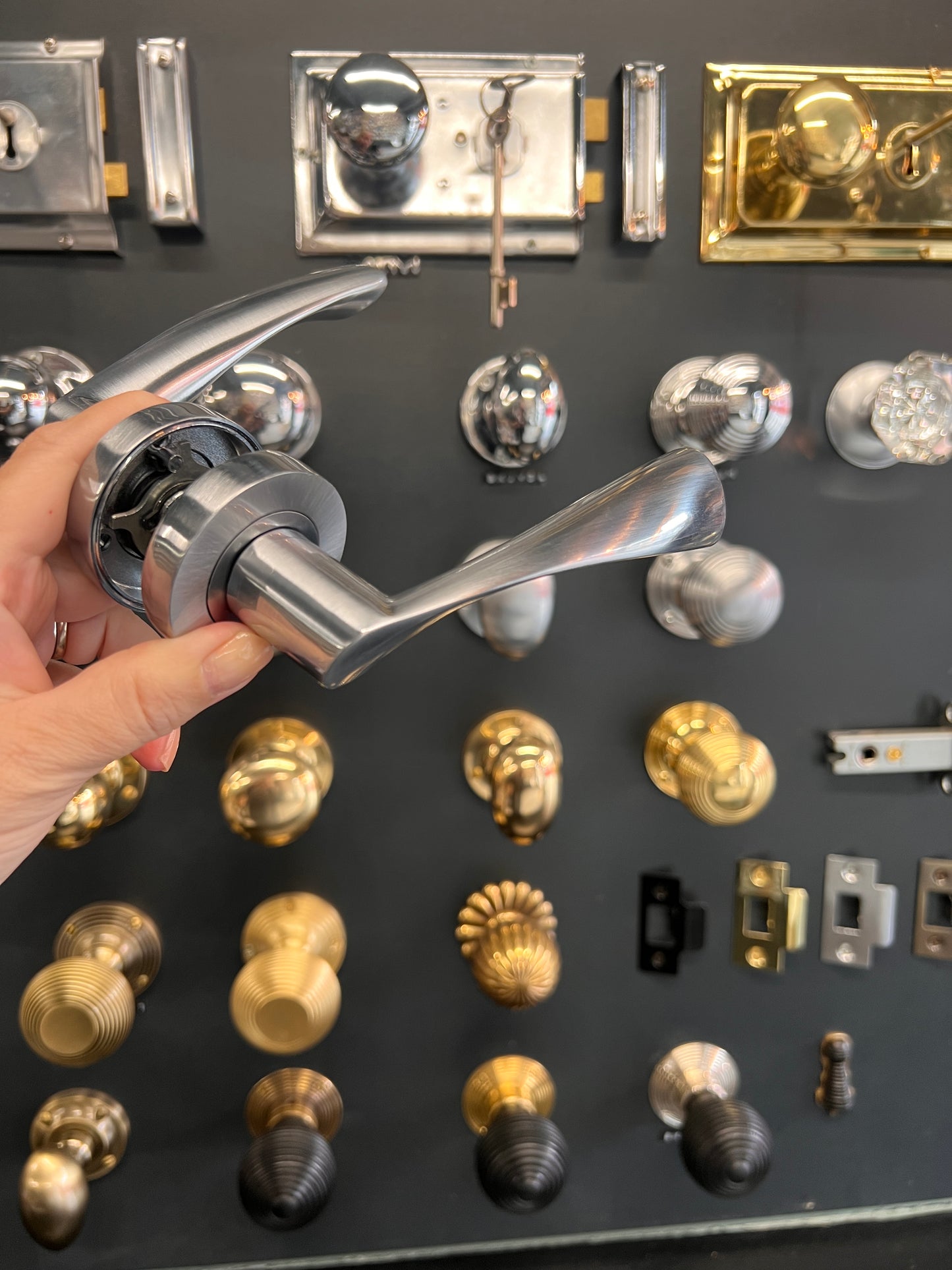 Satin Chrome Twist Lever Handles