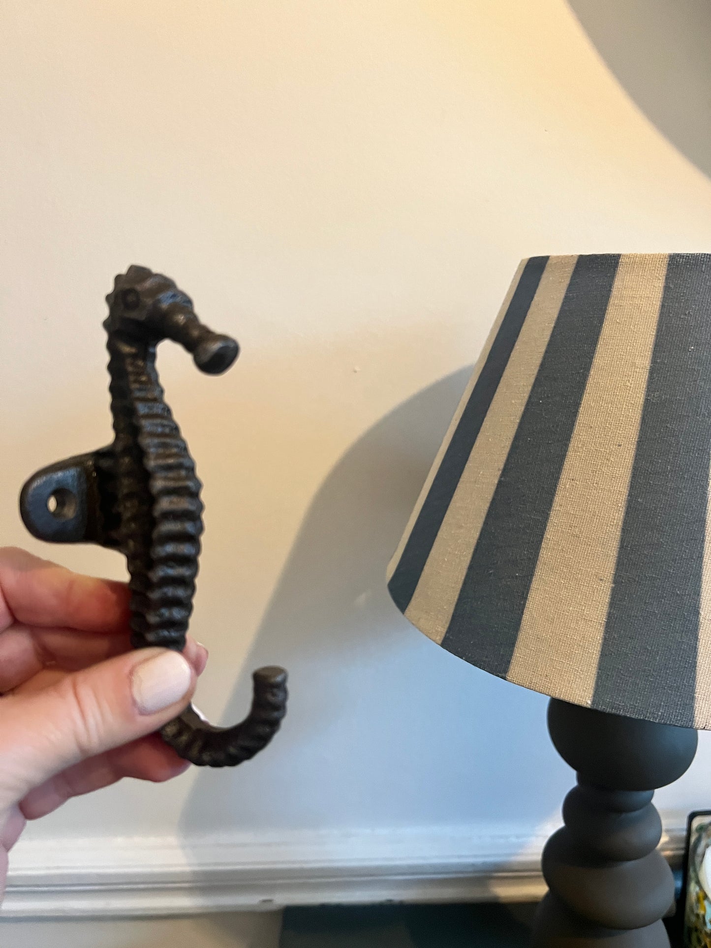 Cast iron seahorse door hook