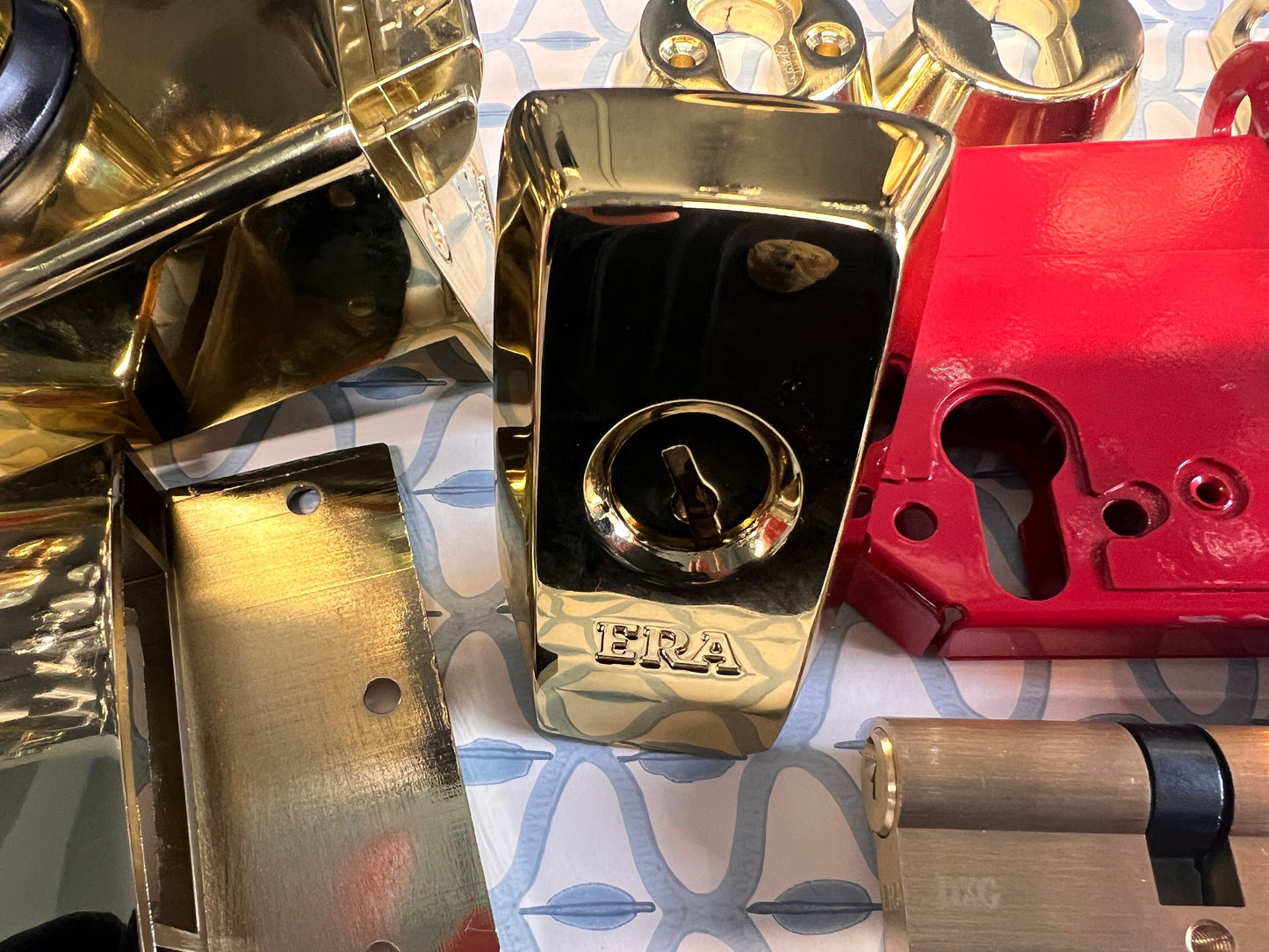 Era pair of Brass British Standard locks, keyed alike