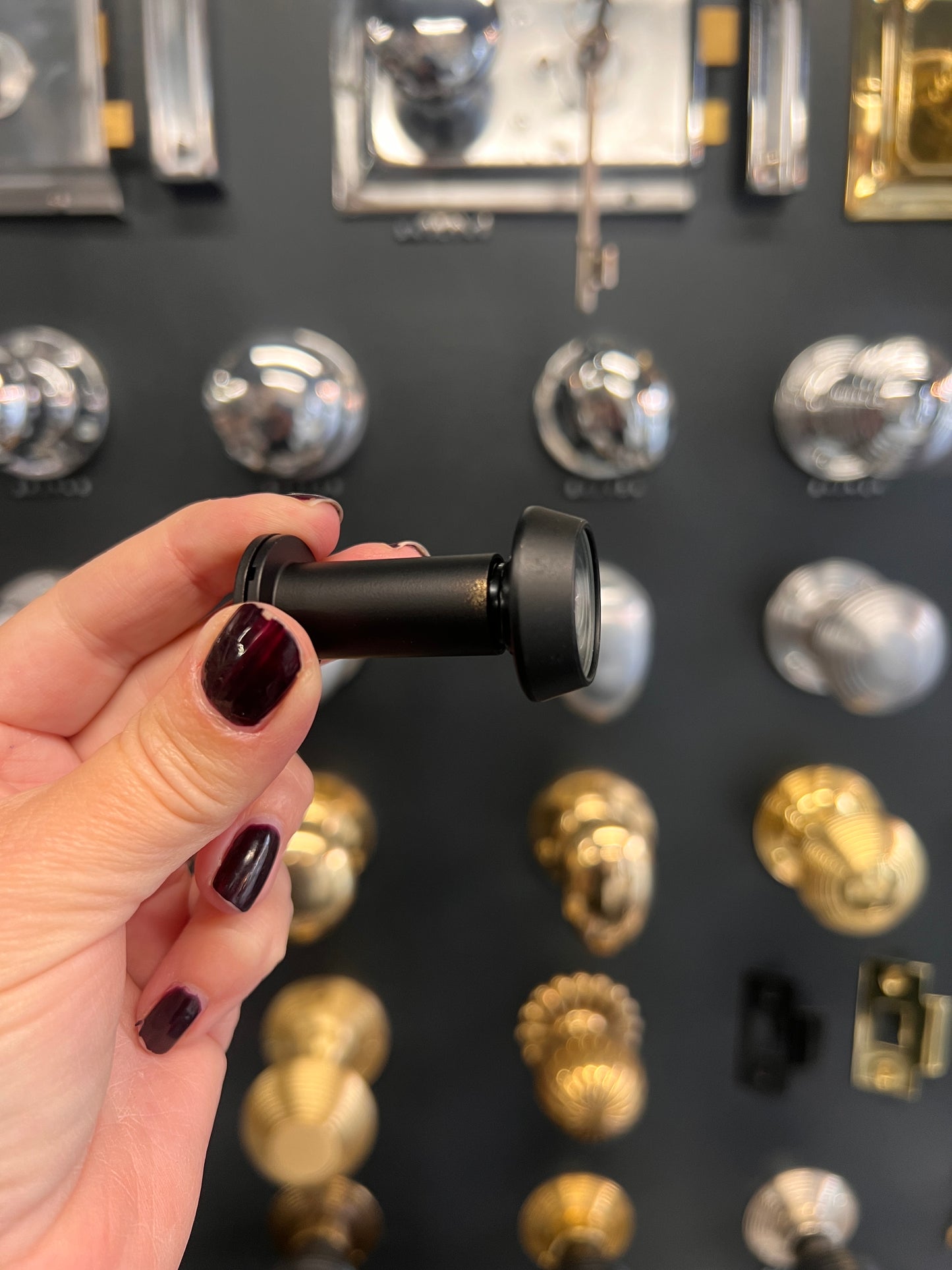 Matt Black 180. Door viewer with intumescent