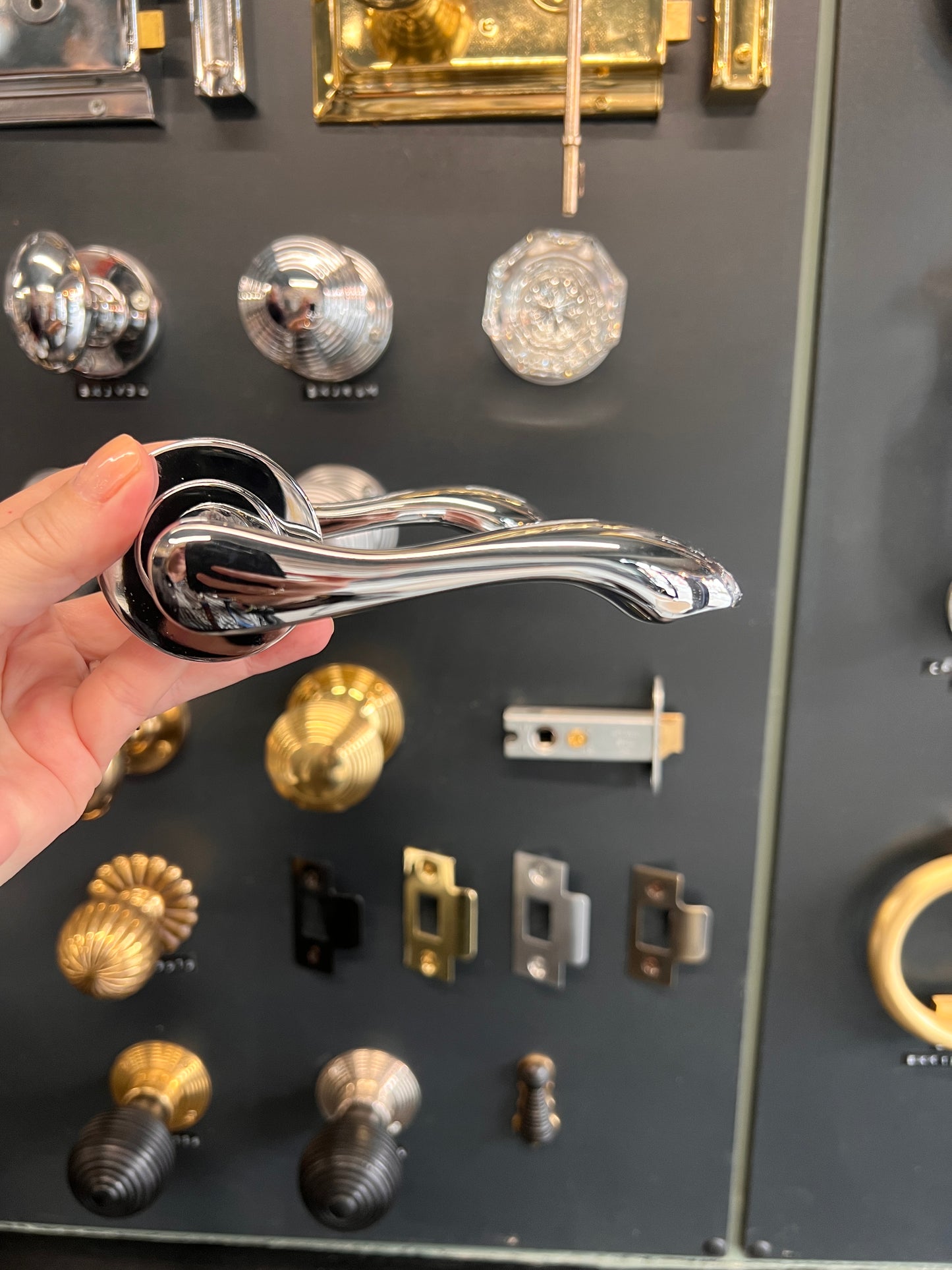 Polished Chrome Twirl Lever Handles