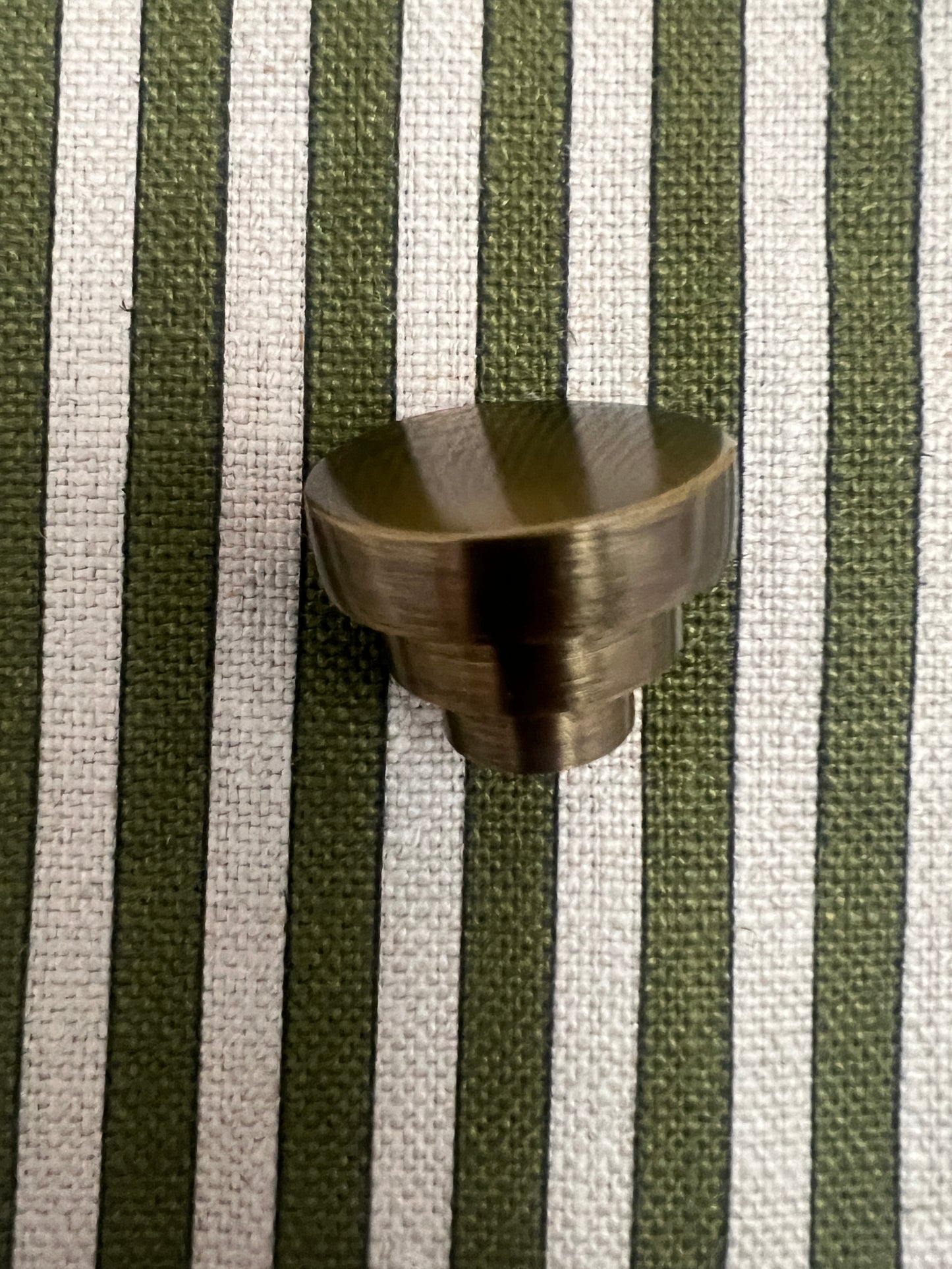 Antique brass stepped cupboard knob 32mm