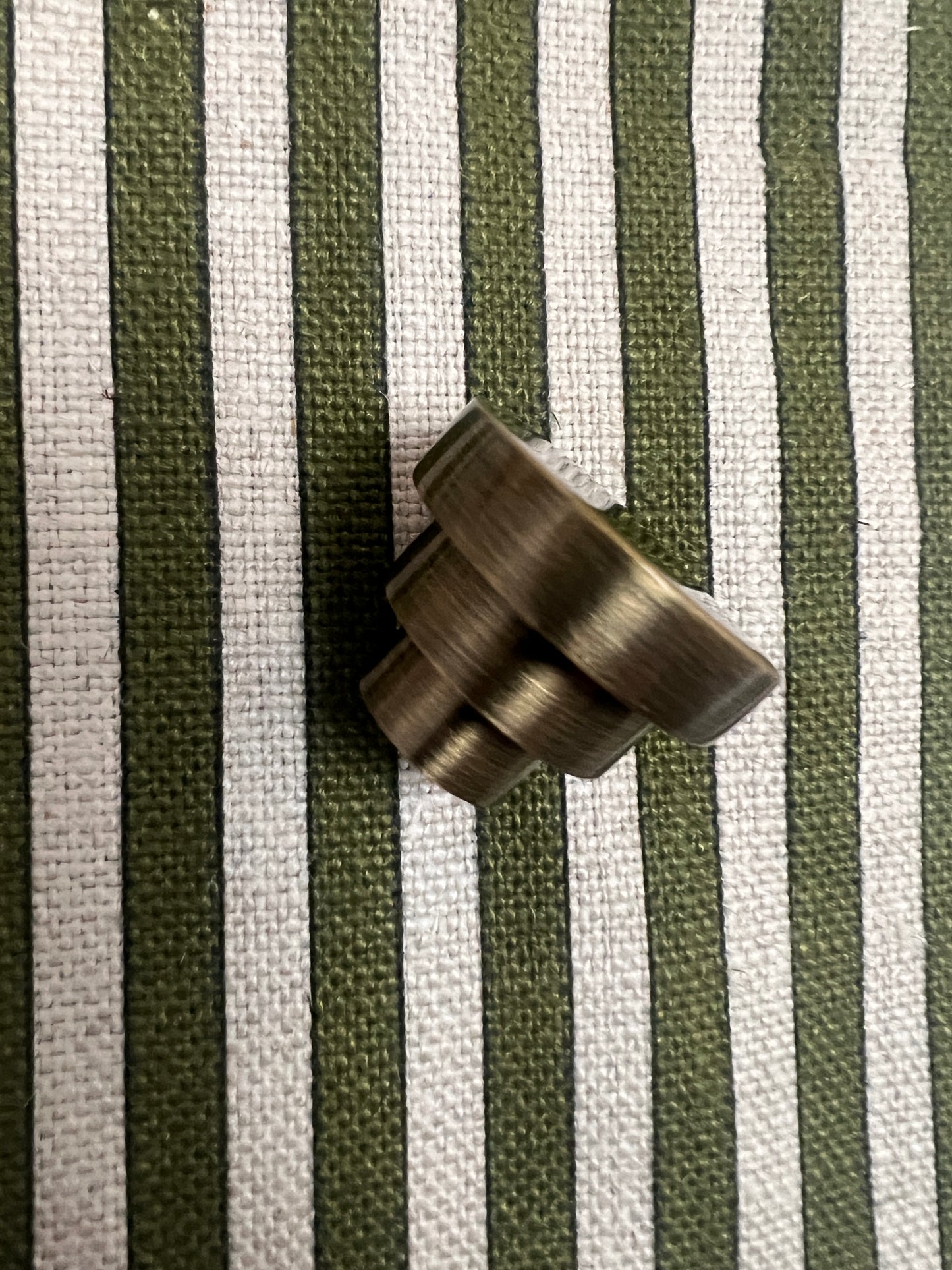 Antique brass stepped cupboard knob 32mm