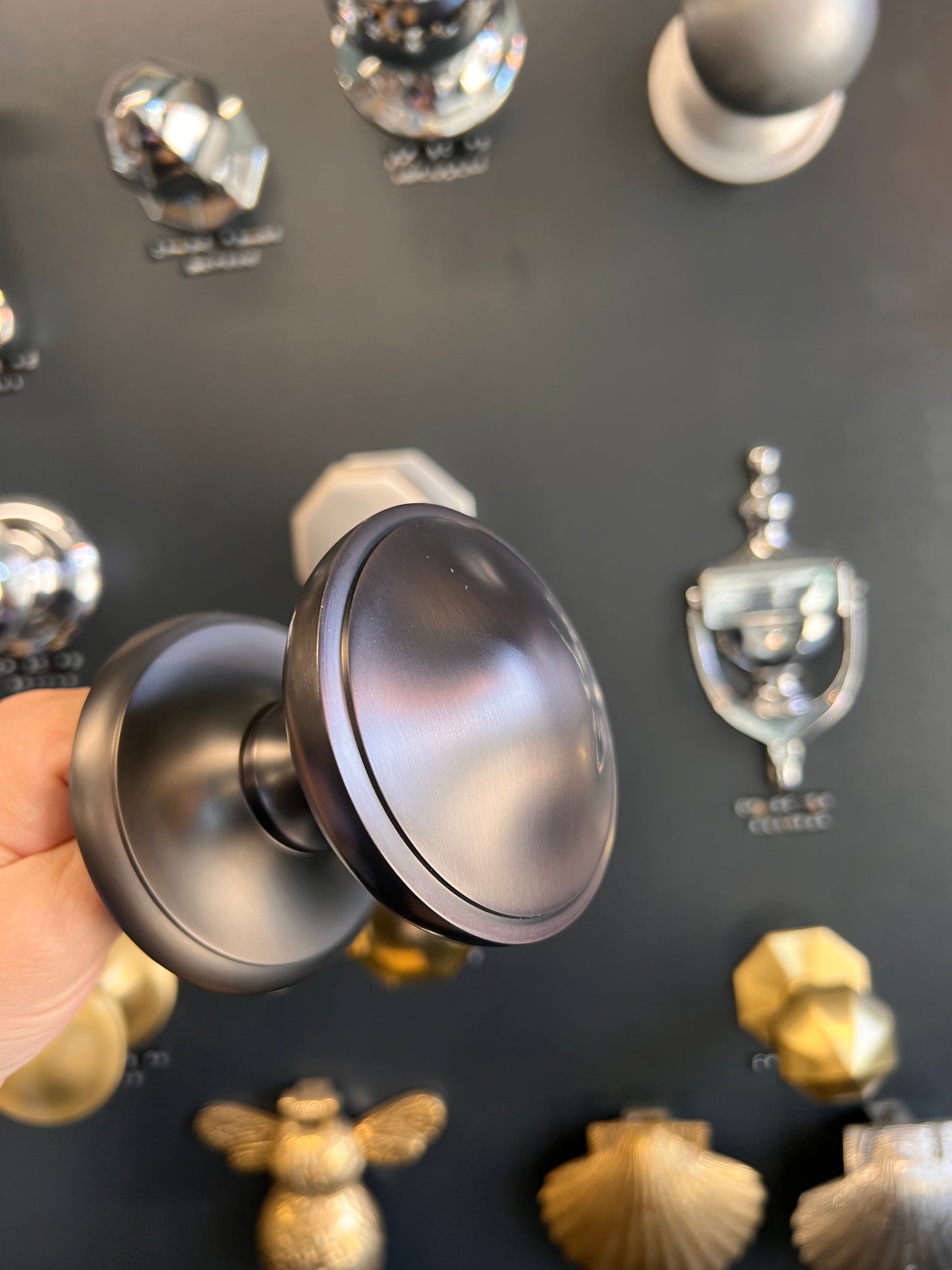 Matt bronze centre door knob