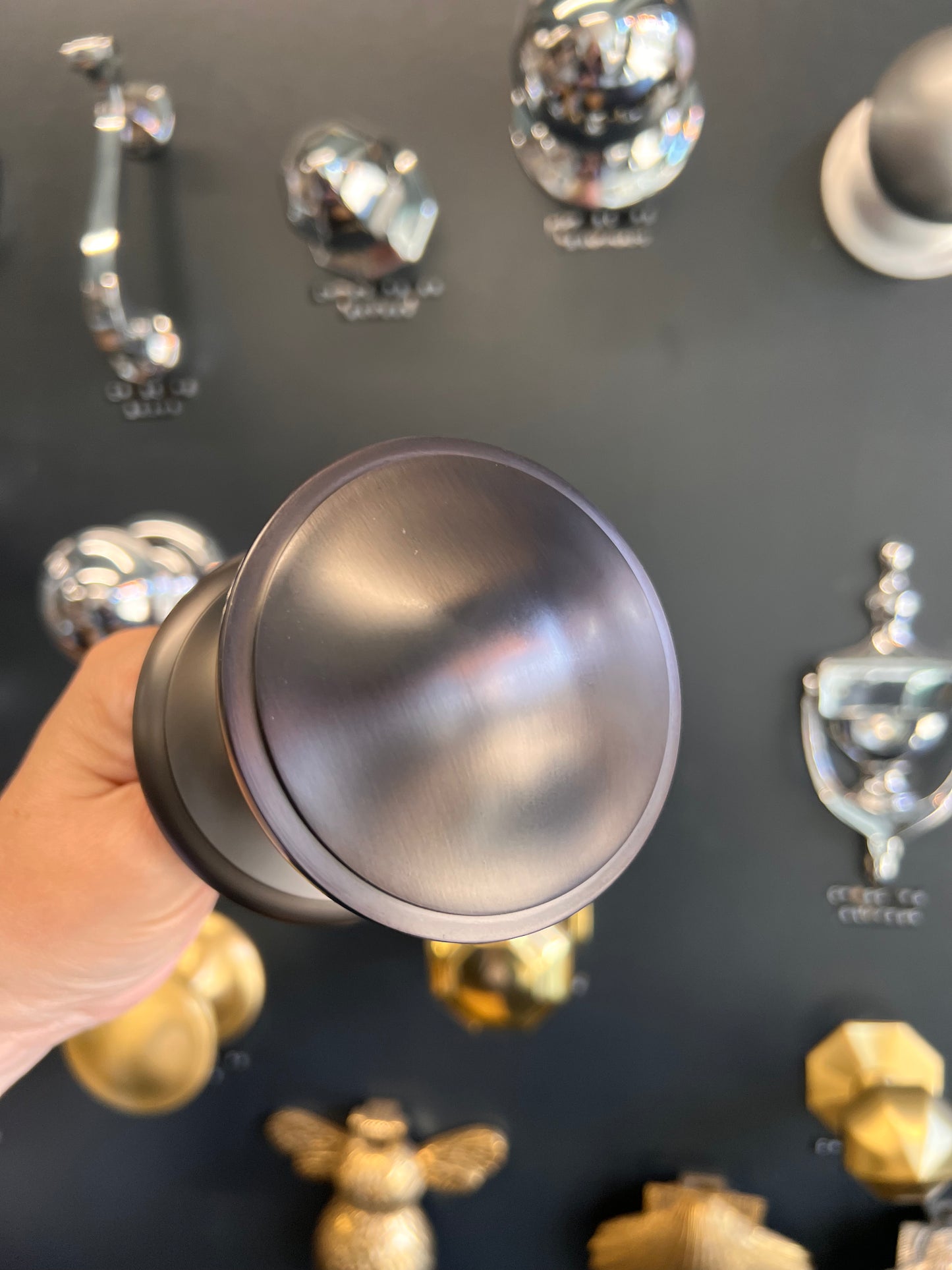 Matt bronze centre door knob
