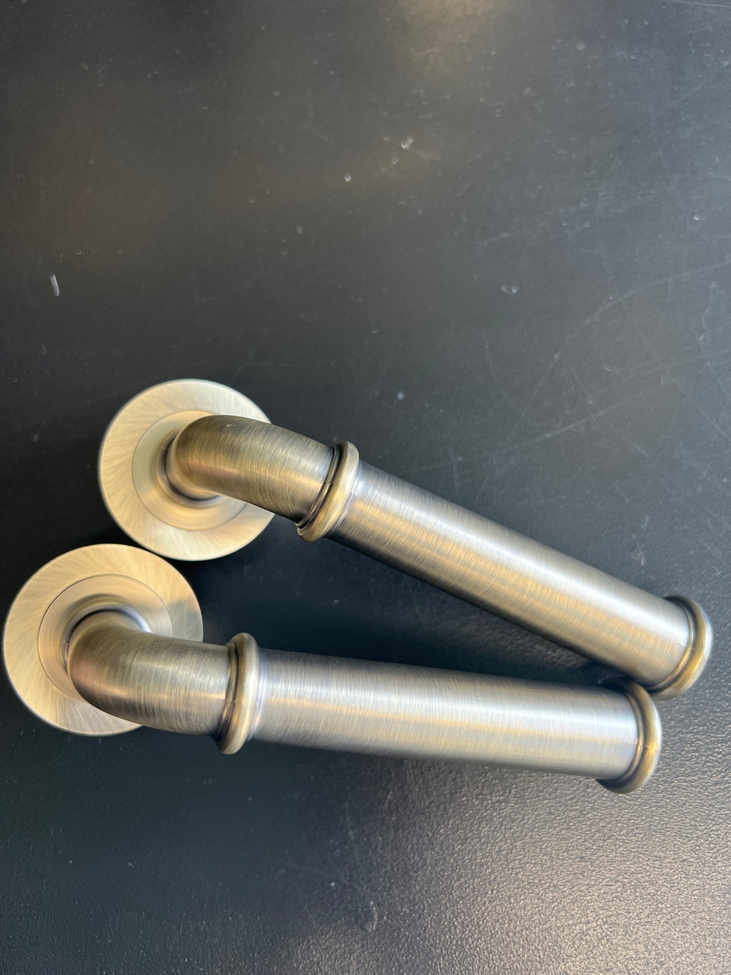 Classic Antique Brass Lever on rose handles