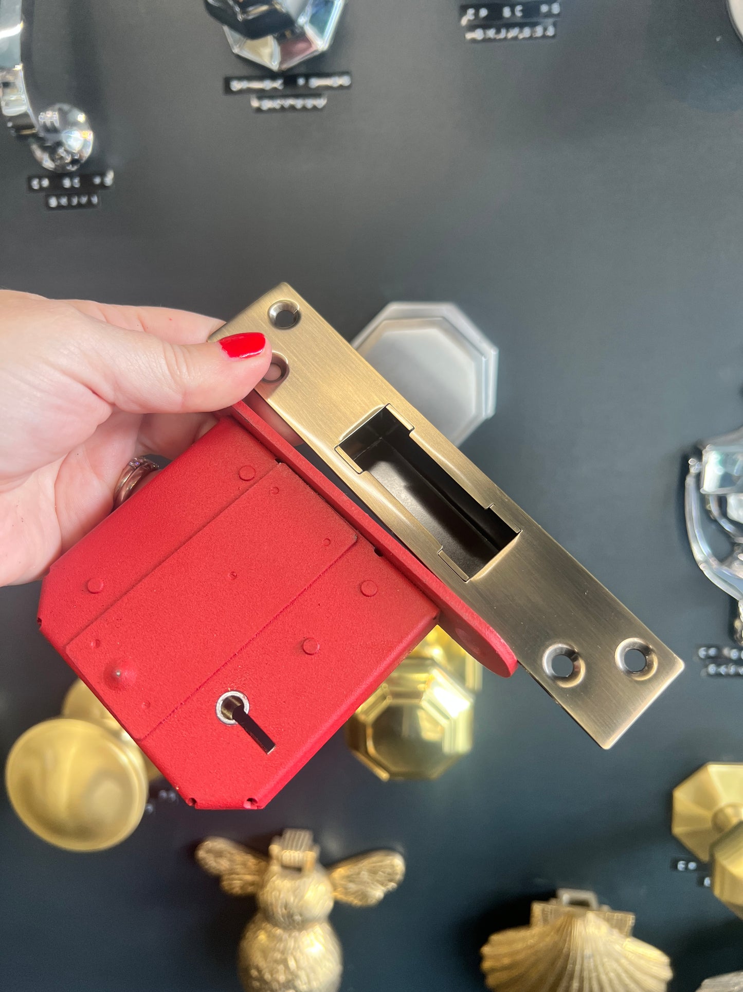 Satin brass 5-lever British Standard deadlock