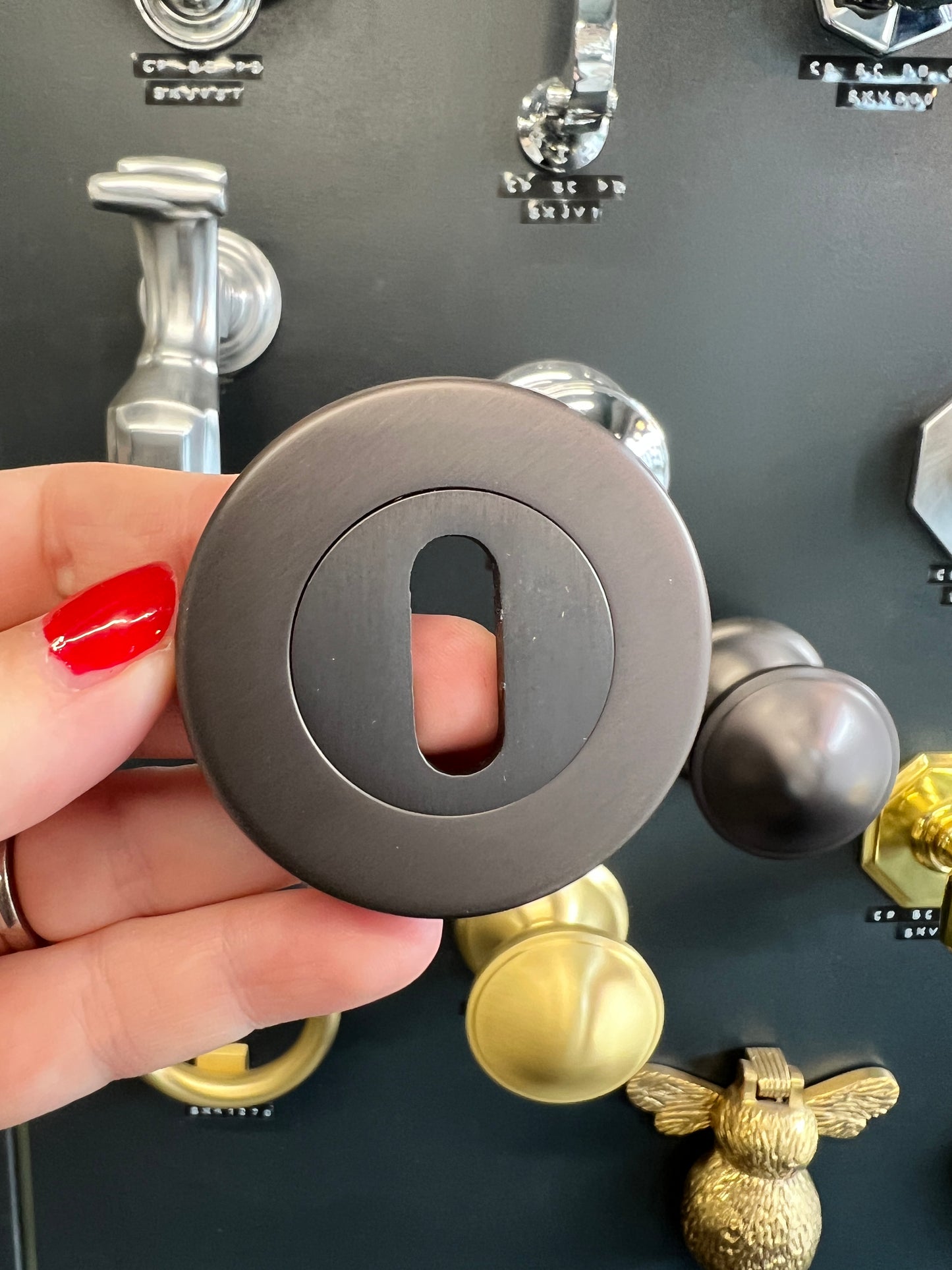 Matt bronze round rose escutcheon