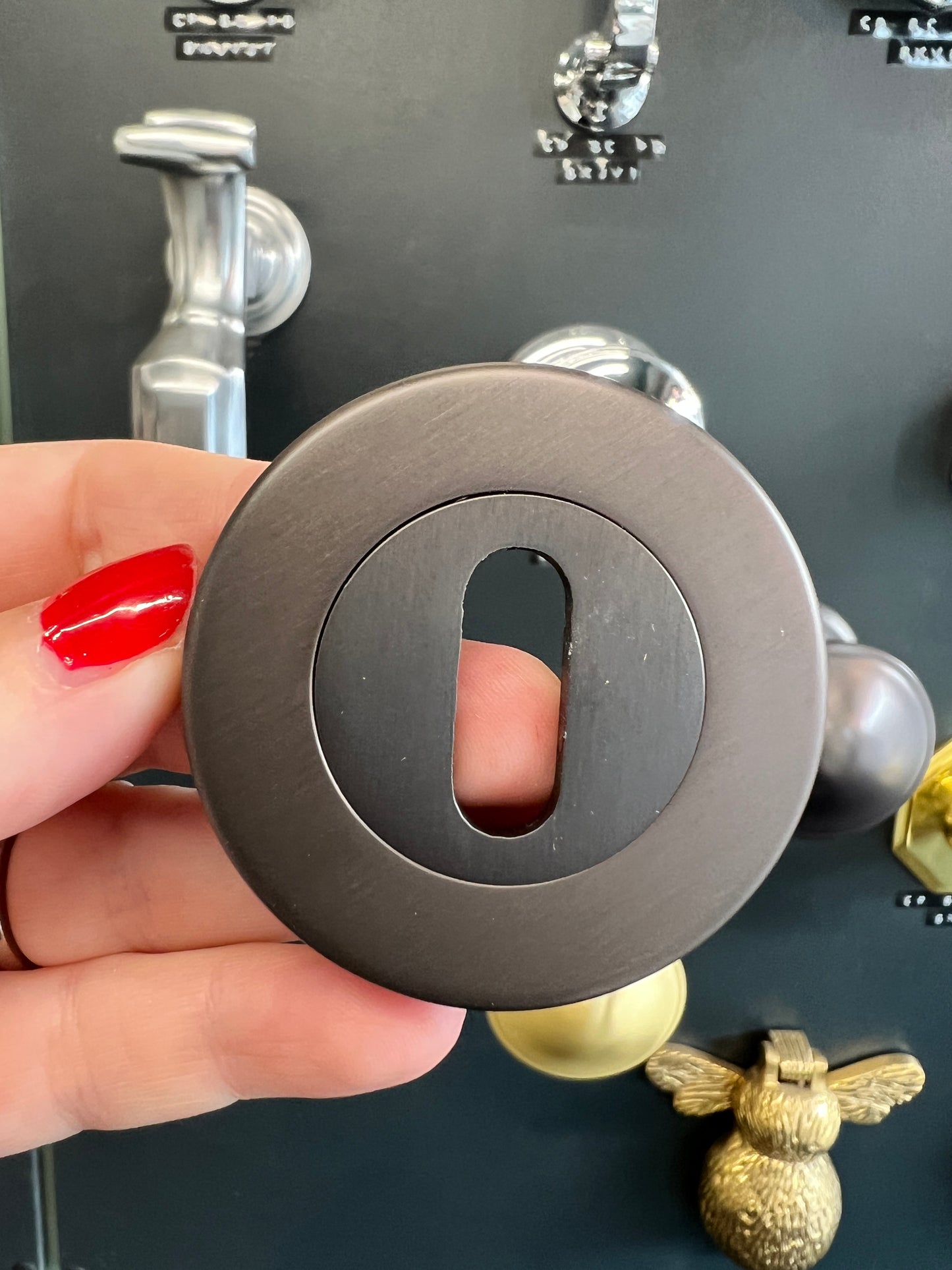Matt bronze round rose escutcheon