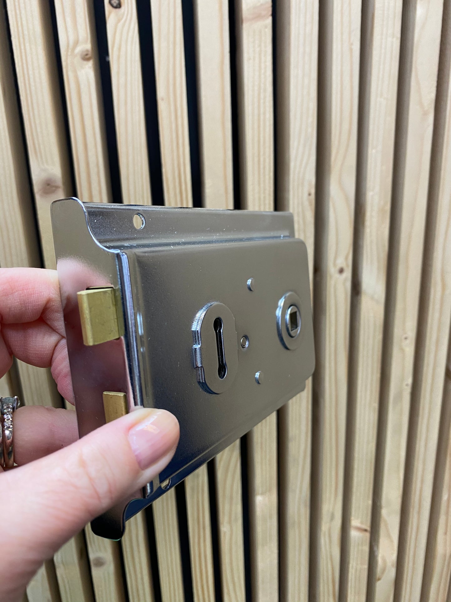 Matt silver rim lock