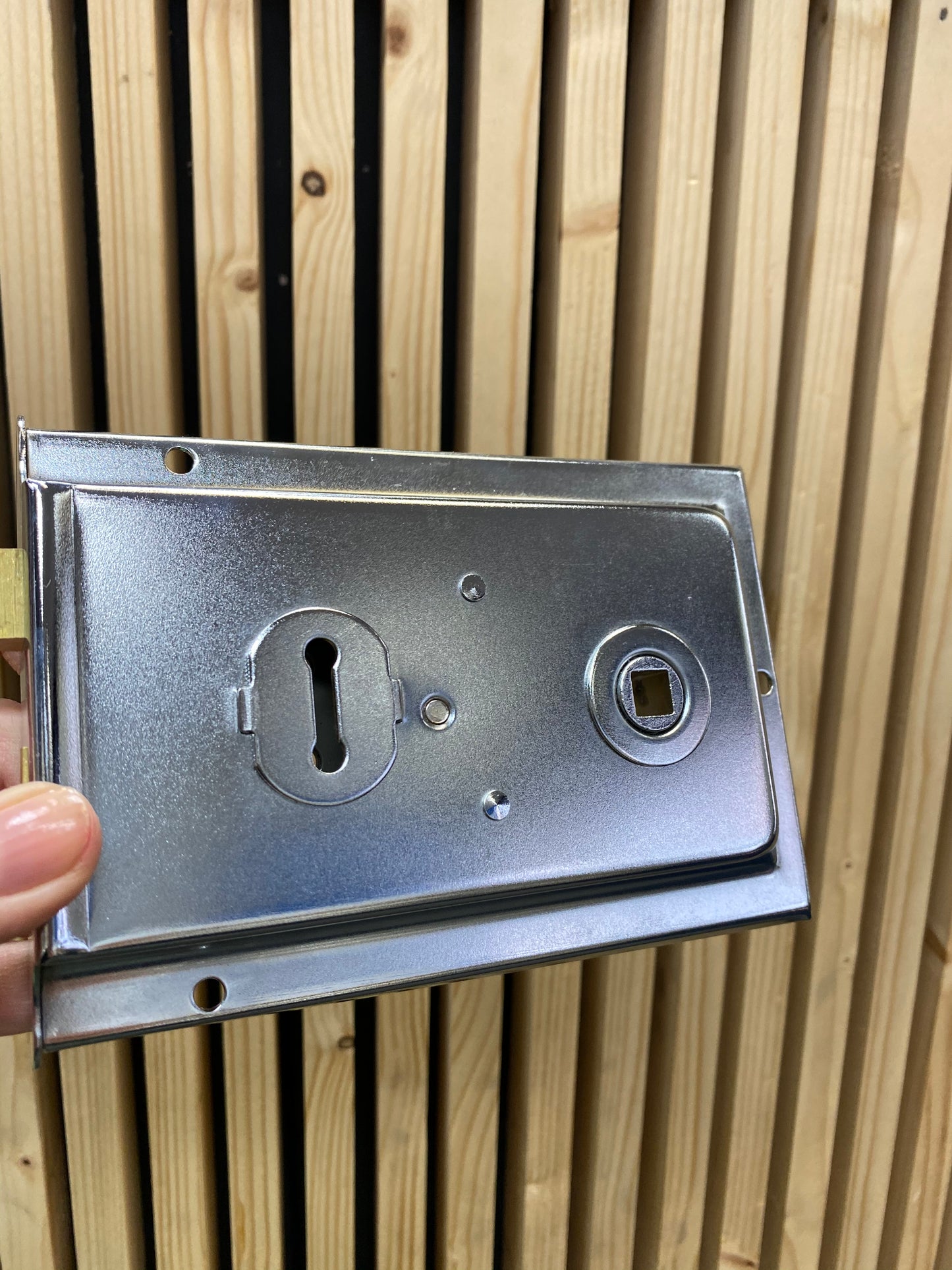 Matt silver rim lock