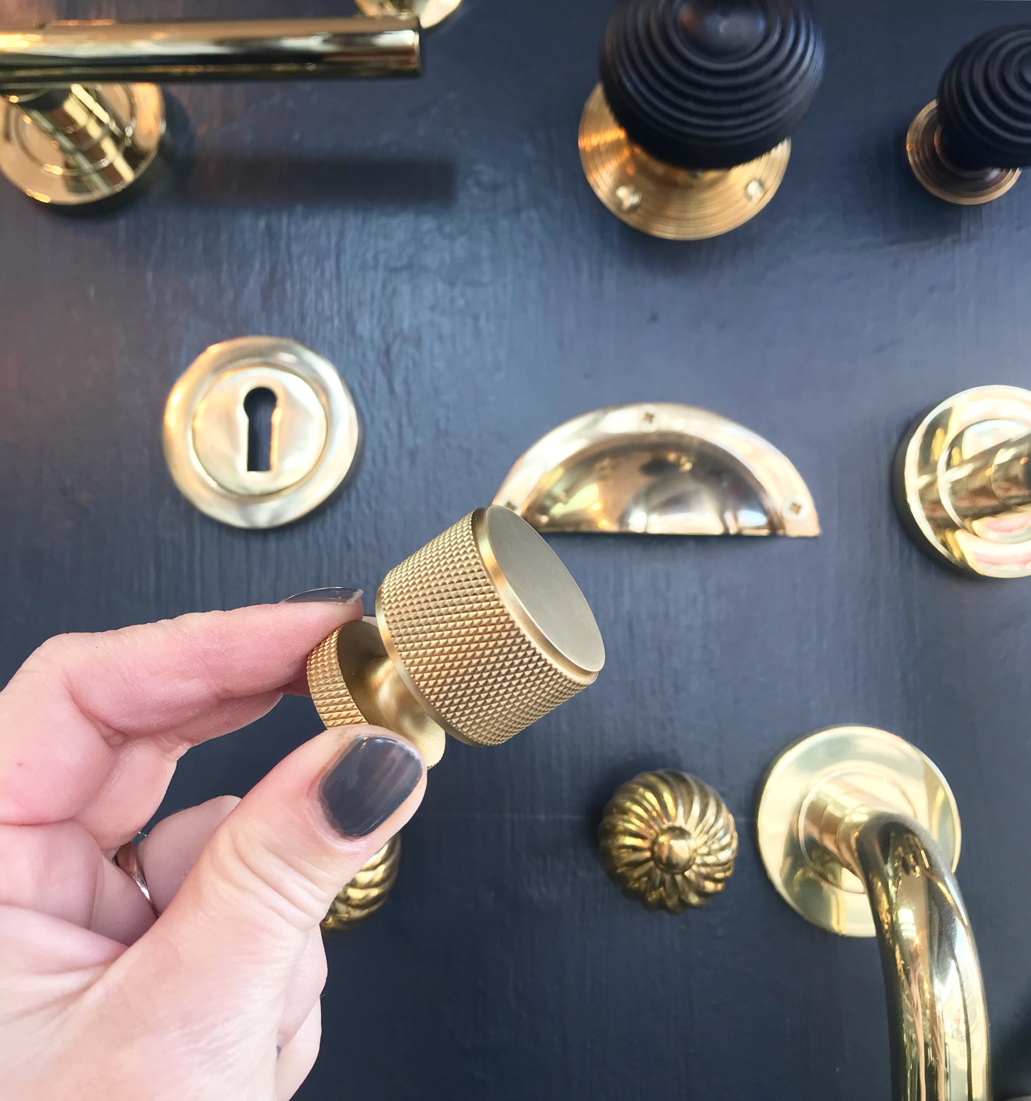 Piccadilly satin brass cabinet knob
