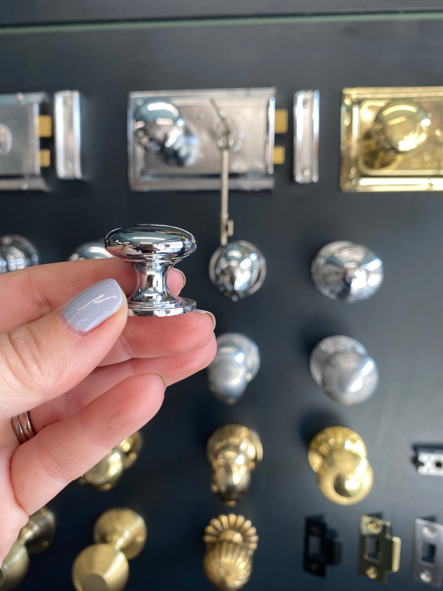 Polished chrome cupboard knob 38mm