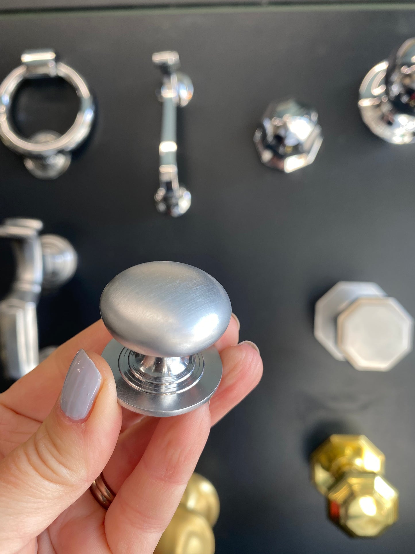 Satin chrome cabinet knob 38mm