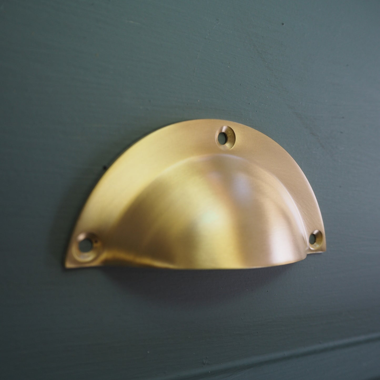 Satin brass drawer pull
