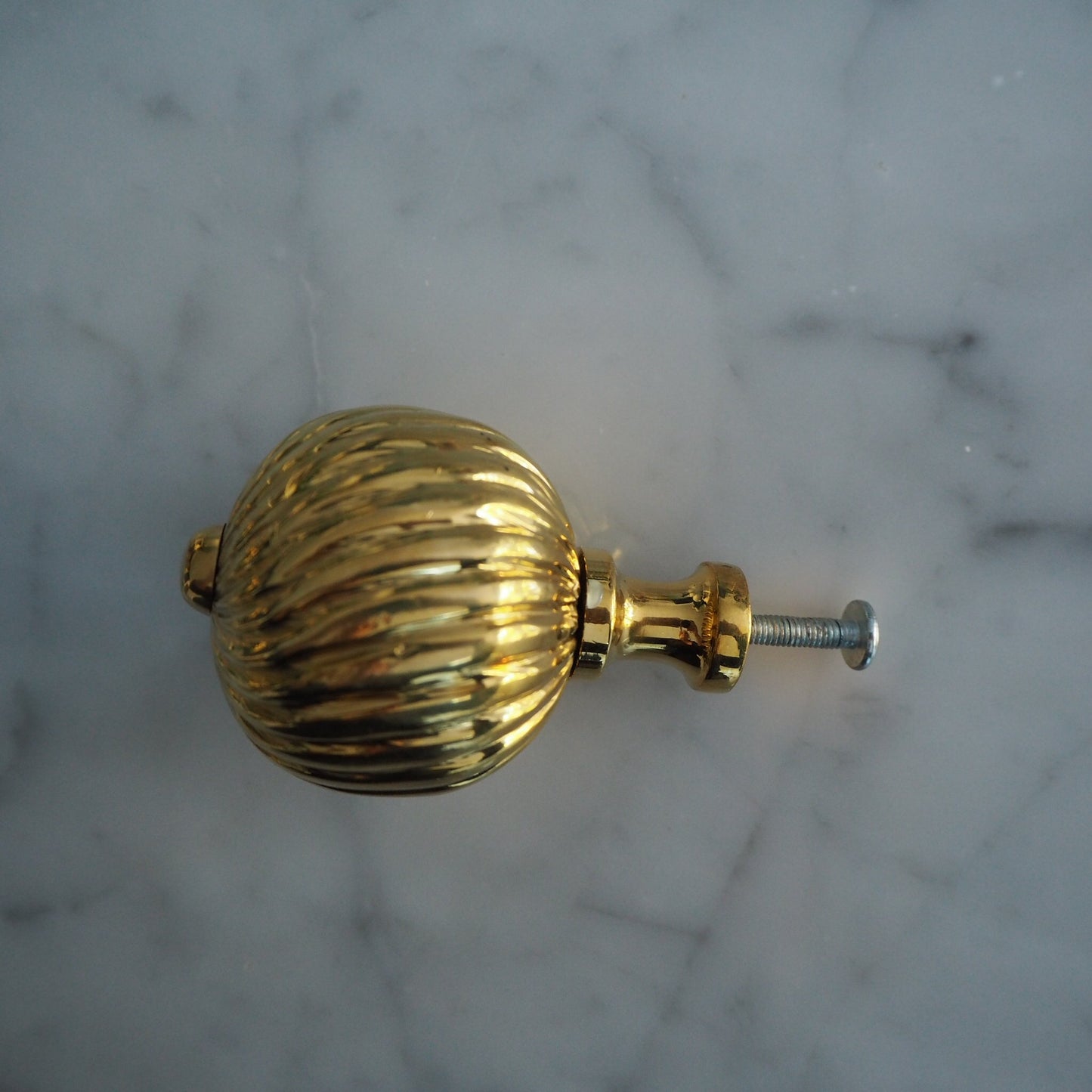 Large Spiral brass cabinet knob