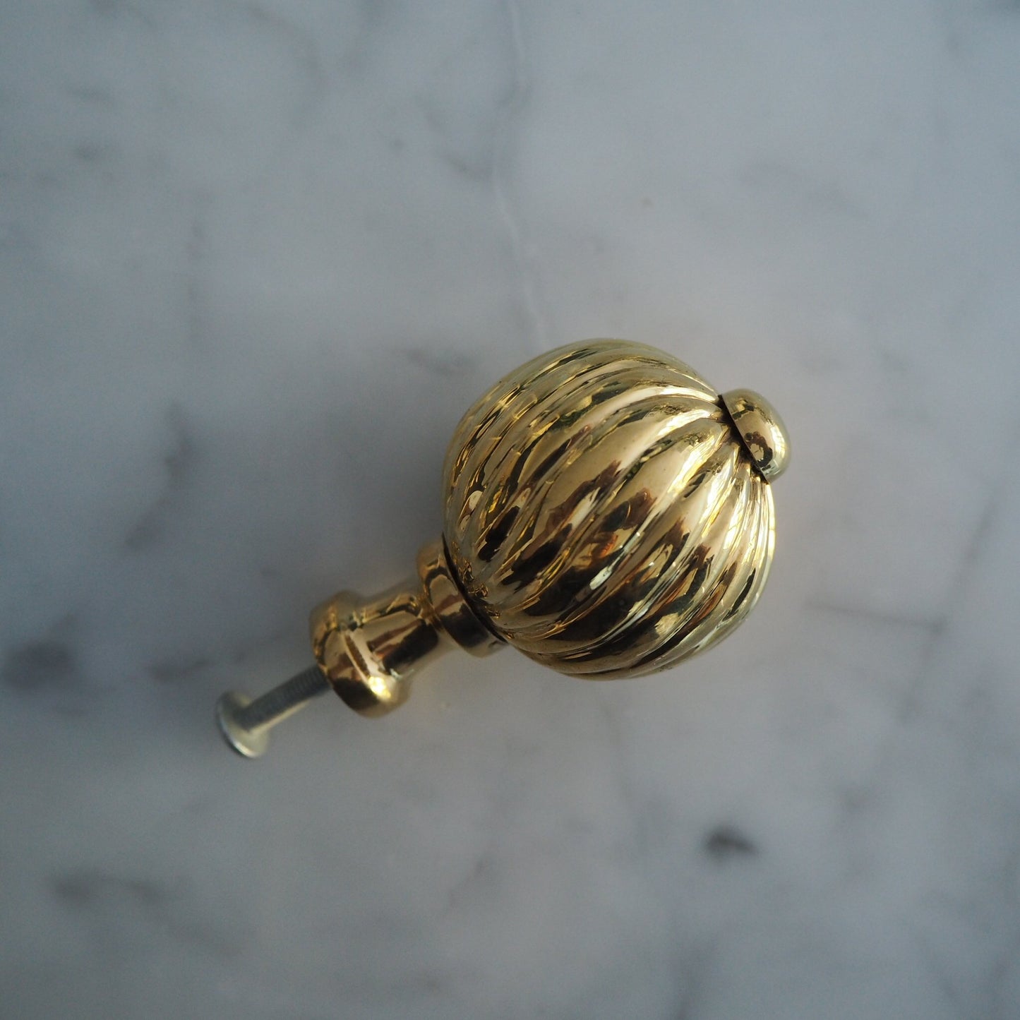 Small Spiral brass cabinet knob