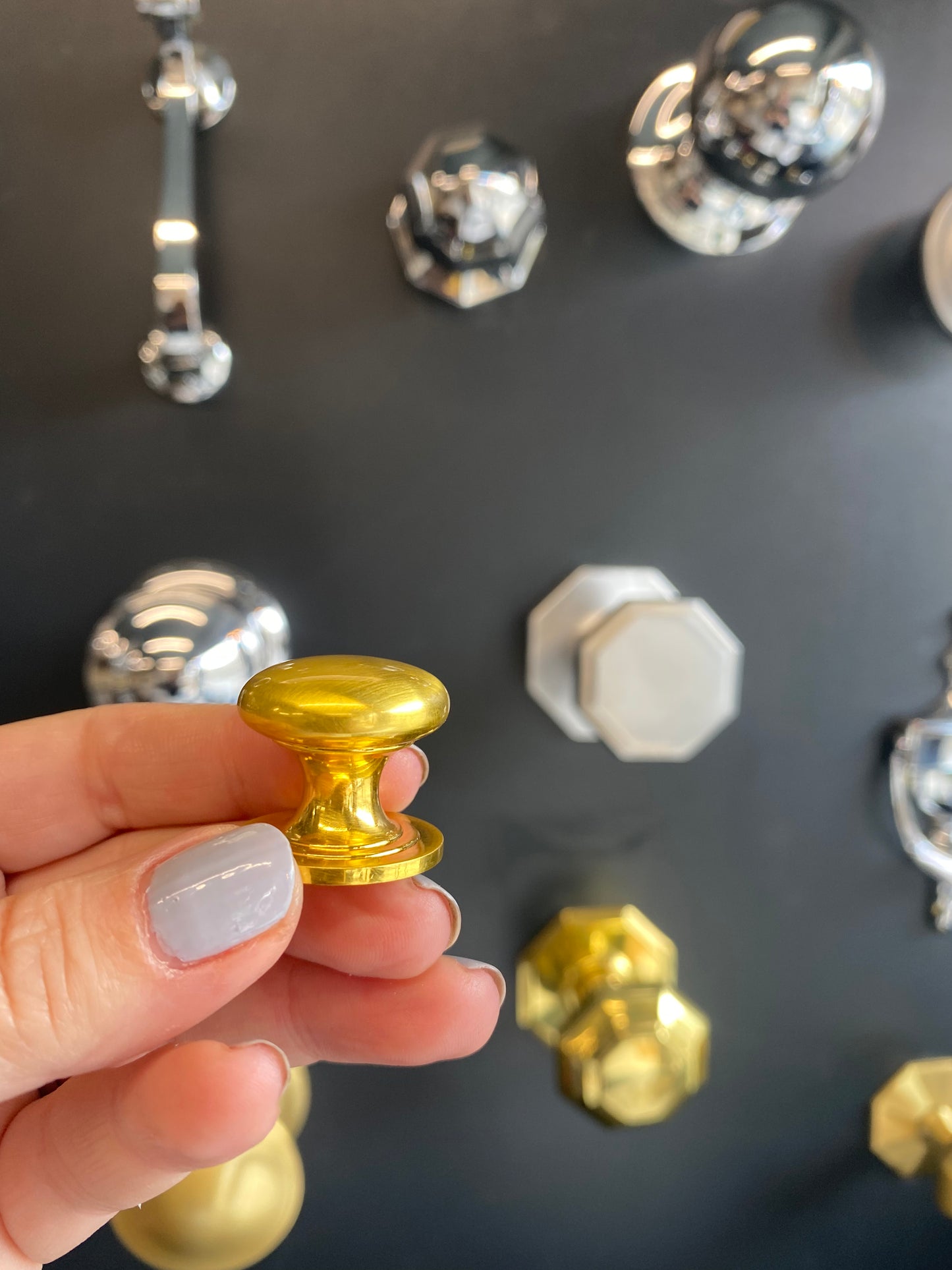 Satin brass cupboard knob 25mm