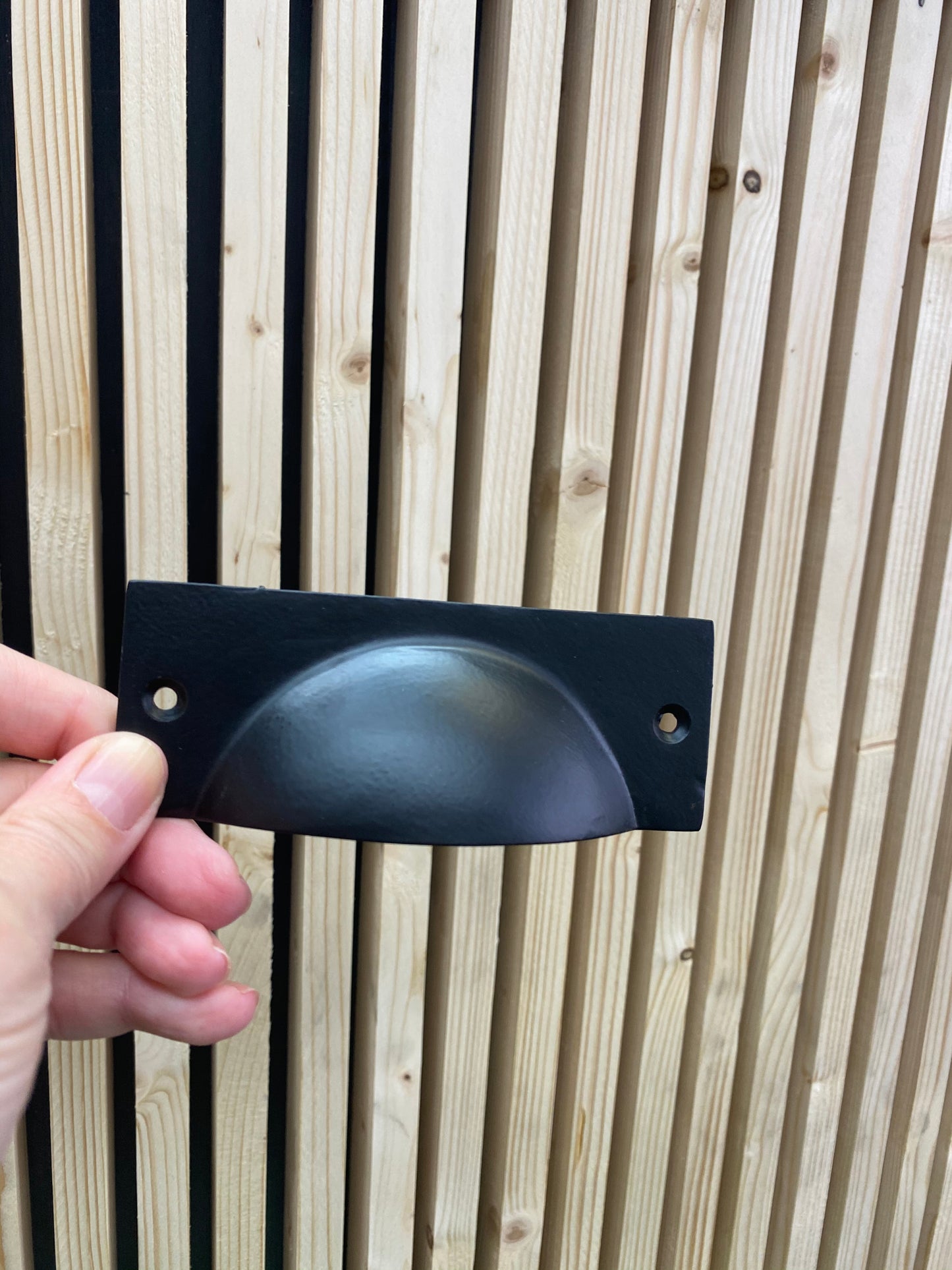 Matt black squared iron cabinet drawer pull
