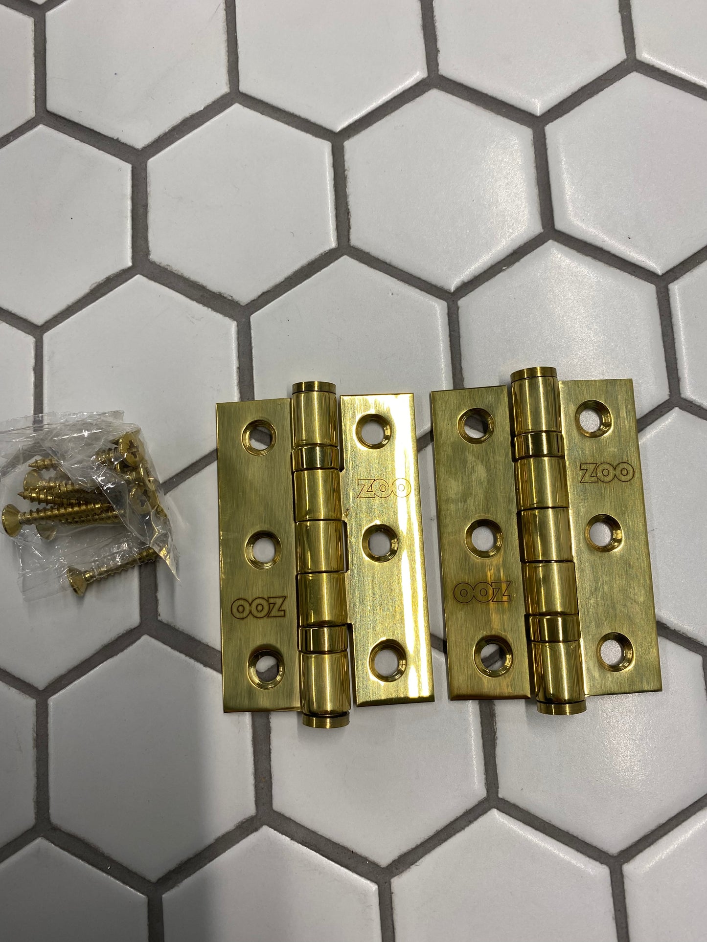 Polished brass hinges 76mm (pair)