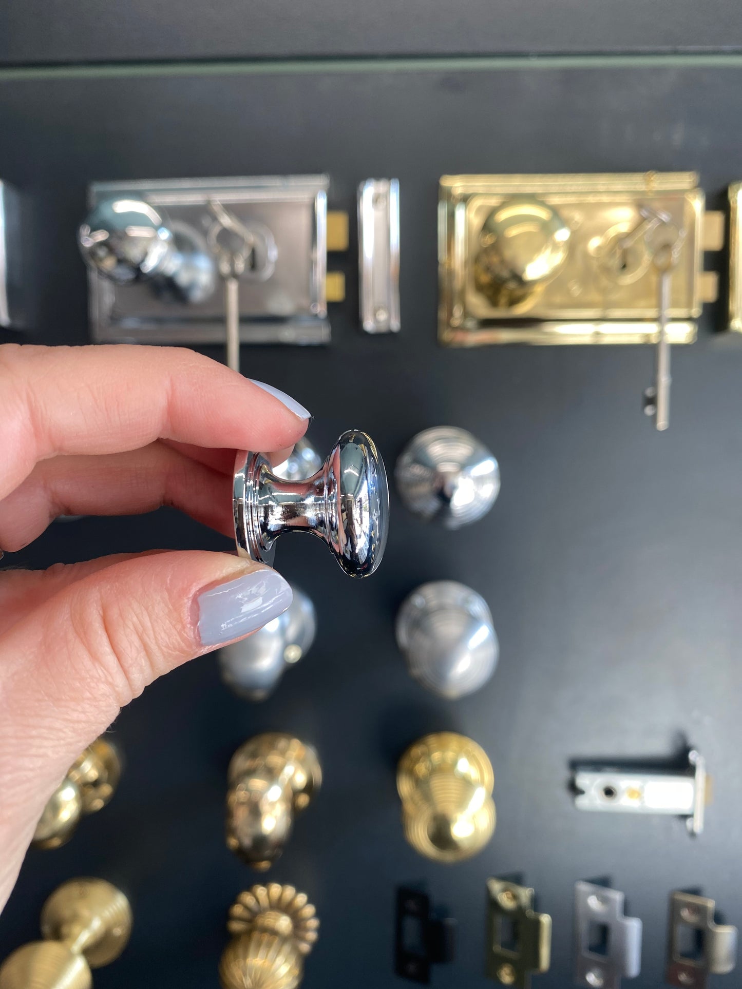 Polished chrome cupboard knob 38mm
