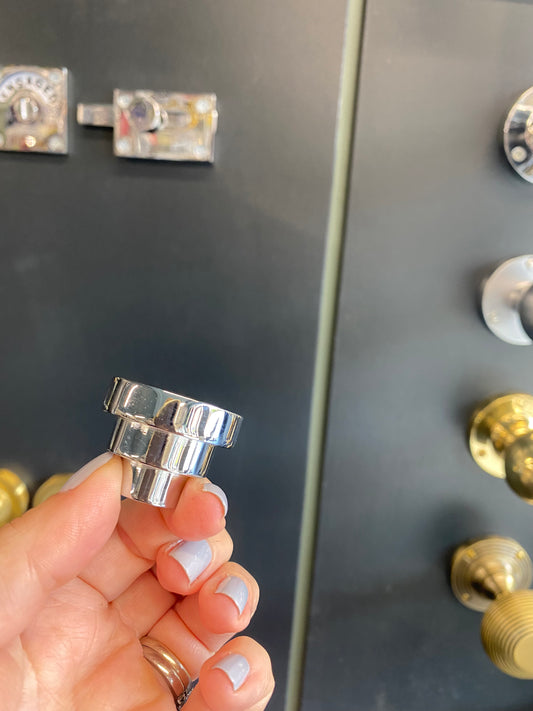 Polished chrome stepped knob