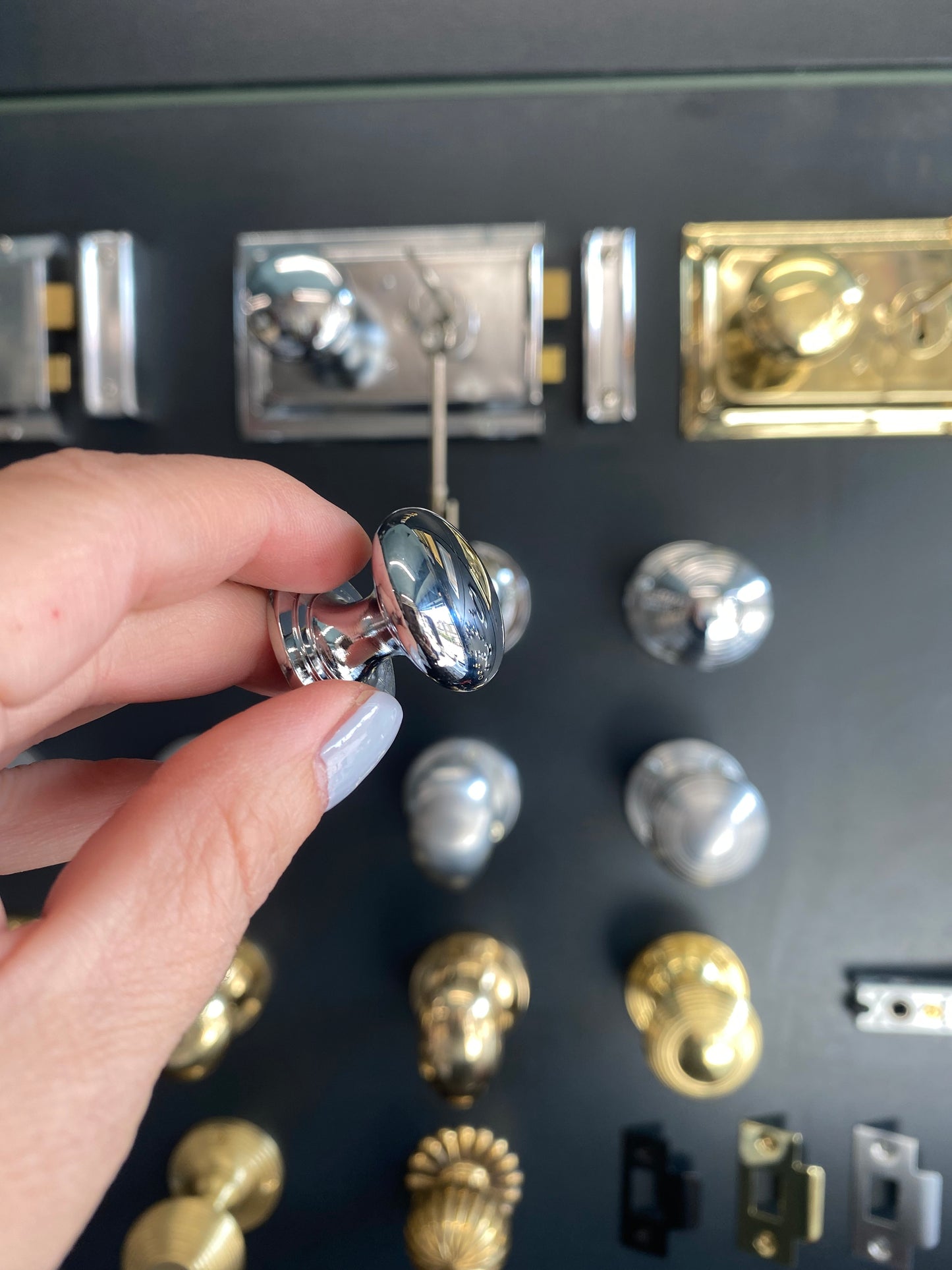 Polished chrome cupboard knob 50mm